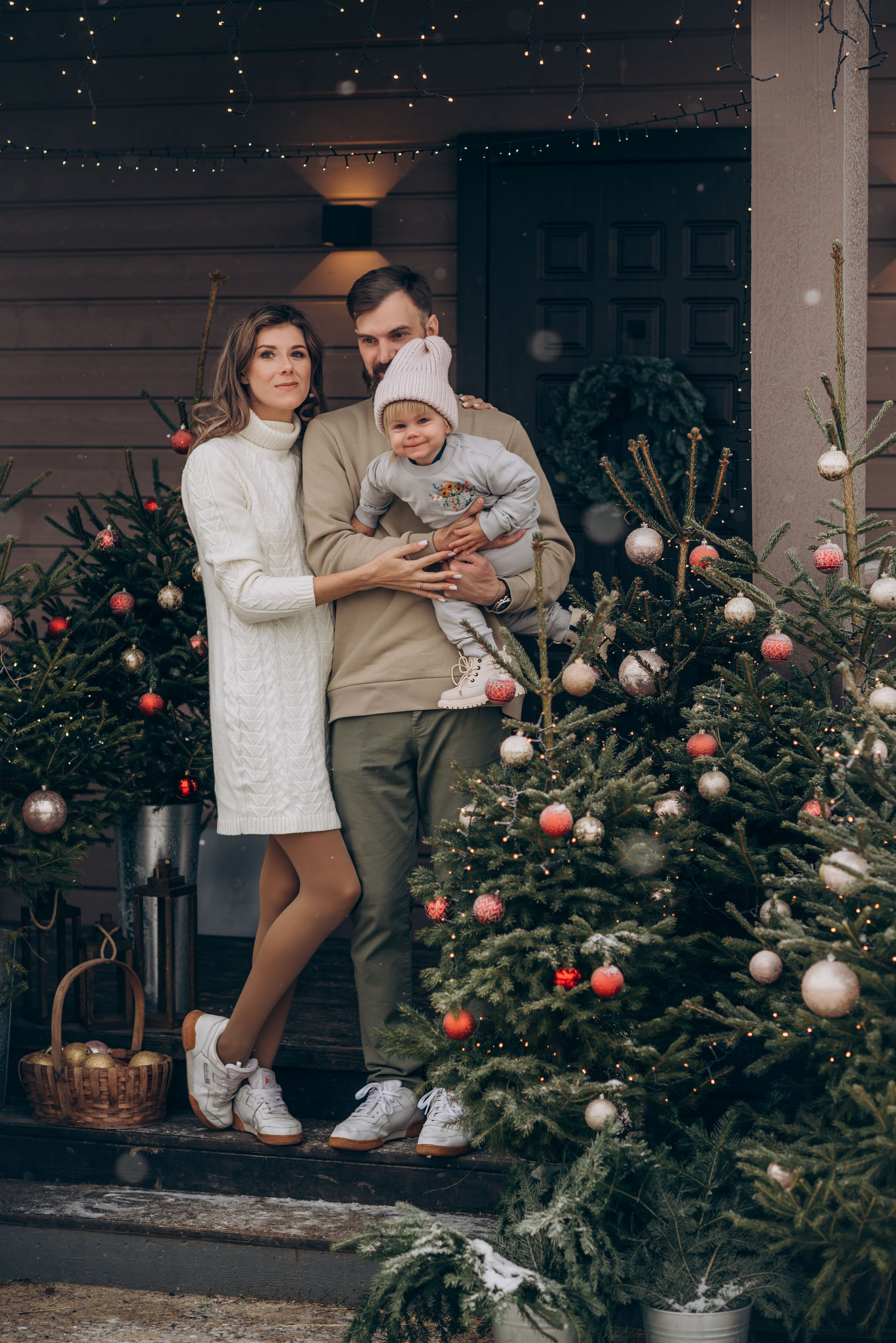 Семейная новогодняя фотосессия в студии. Семейный фотограф в Домодедово и Москве Елена Пичугина