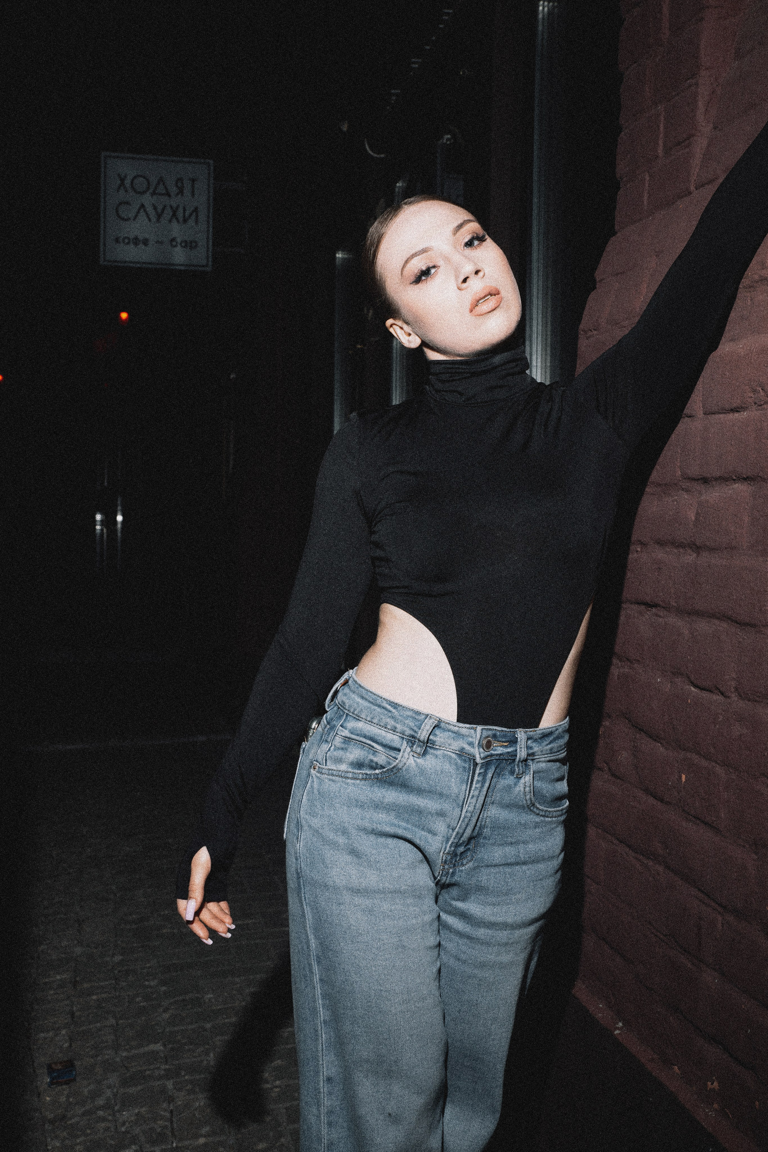 Александра и ночные огни Почтовой. Свадебный и семейный фотограф Исаев Давид