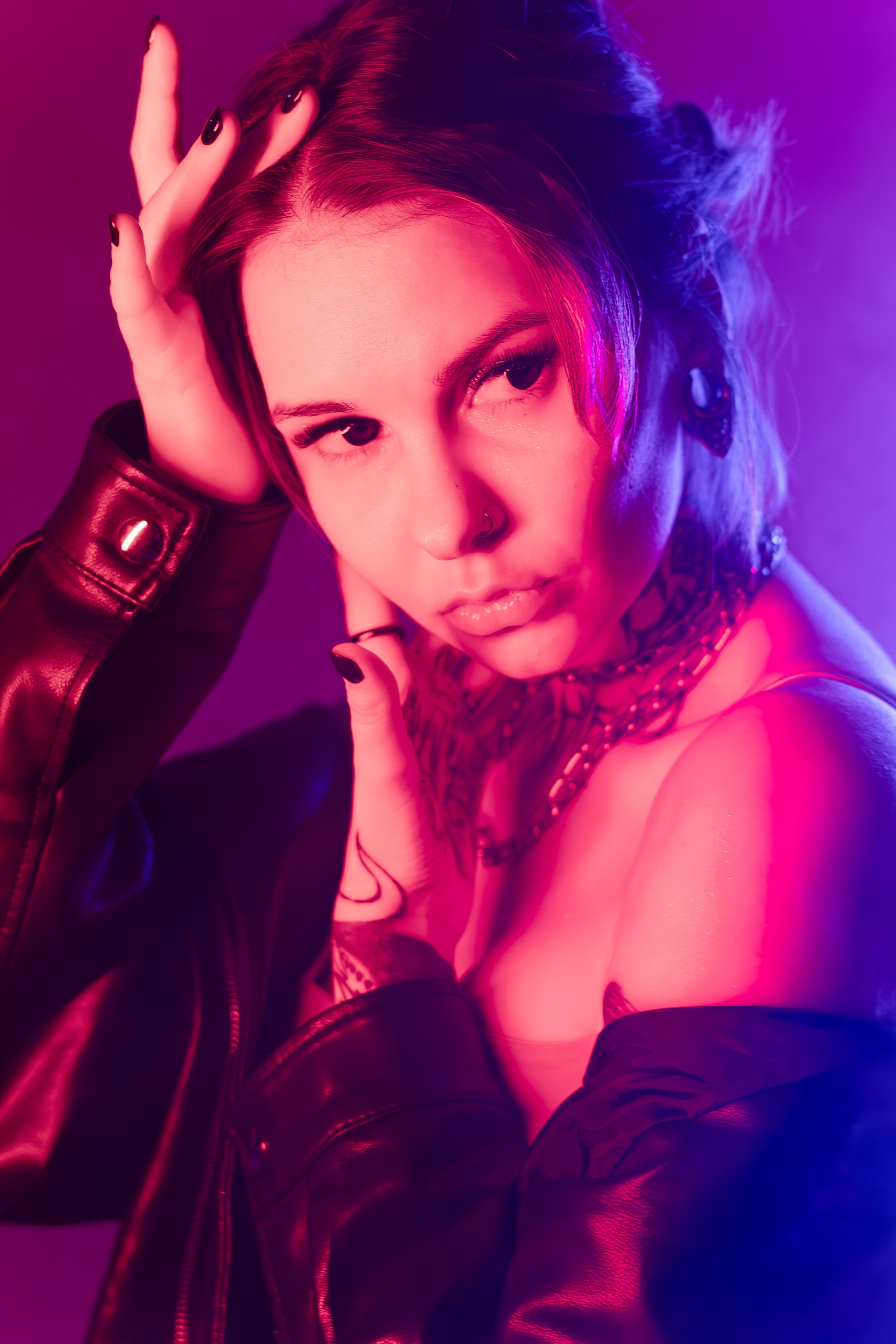 Дарья Каннибал. Съемка с цветными фильтрами в фотостудии. Портретный фотограф Панферова Регина г. Санкт-Петербург, г. Казань