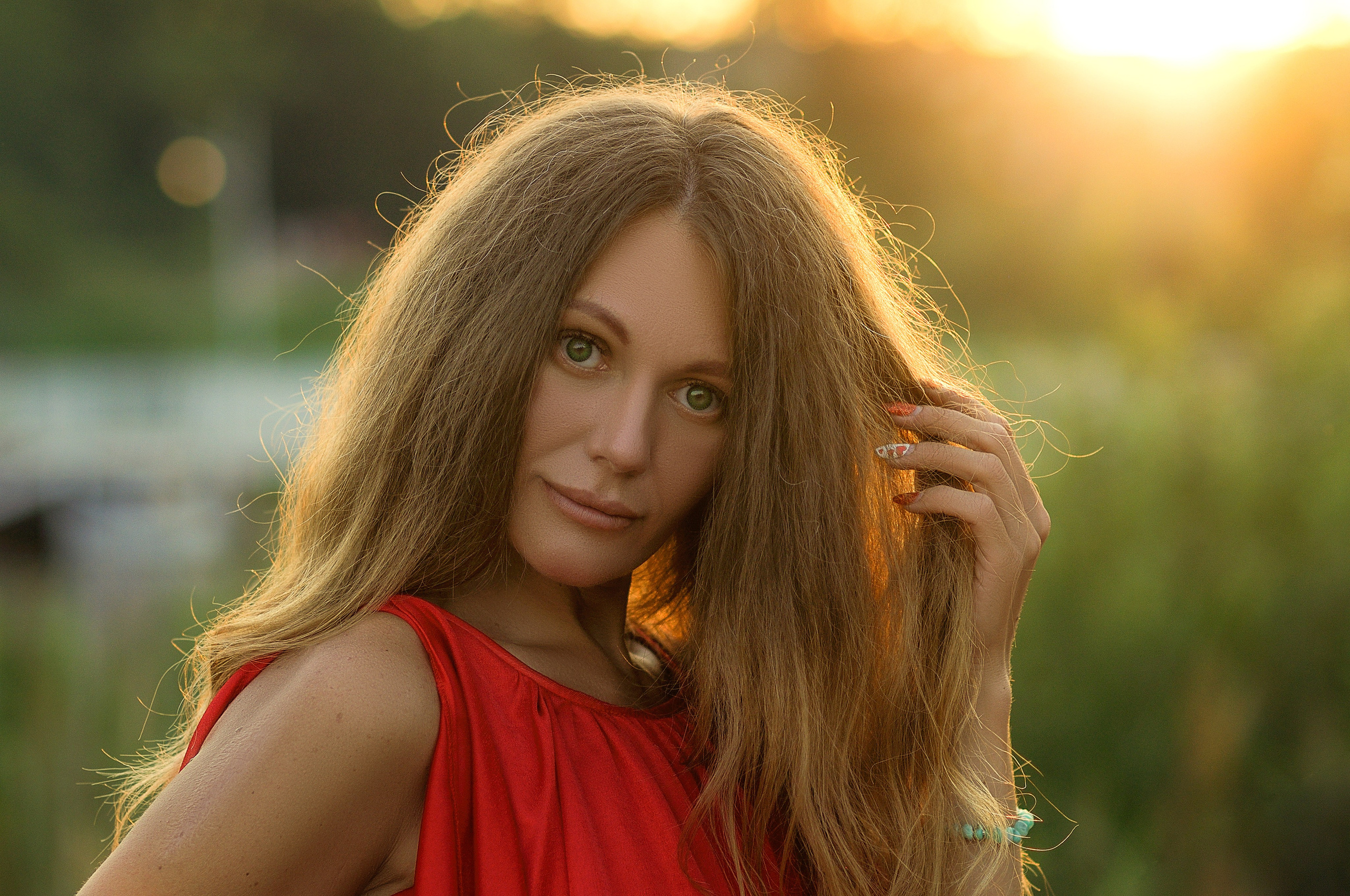 Портретная фотосессия на природе на закате