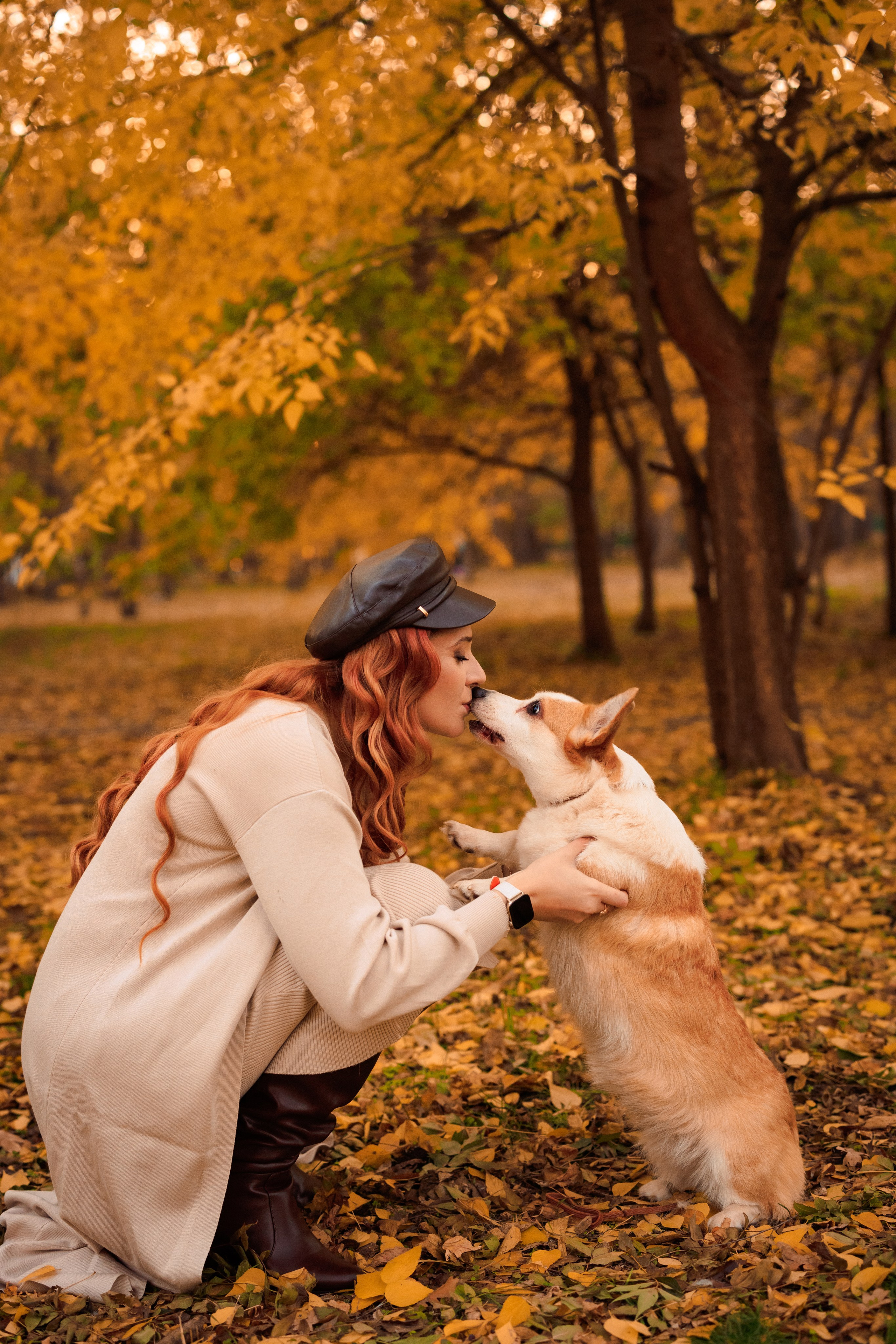 Осенняя семейная фотосессия в парке с Корги. Семейный и детский фотограф в Краснодаре Анна Трашкова