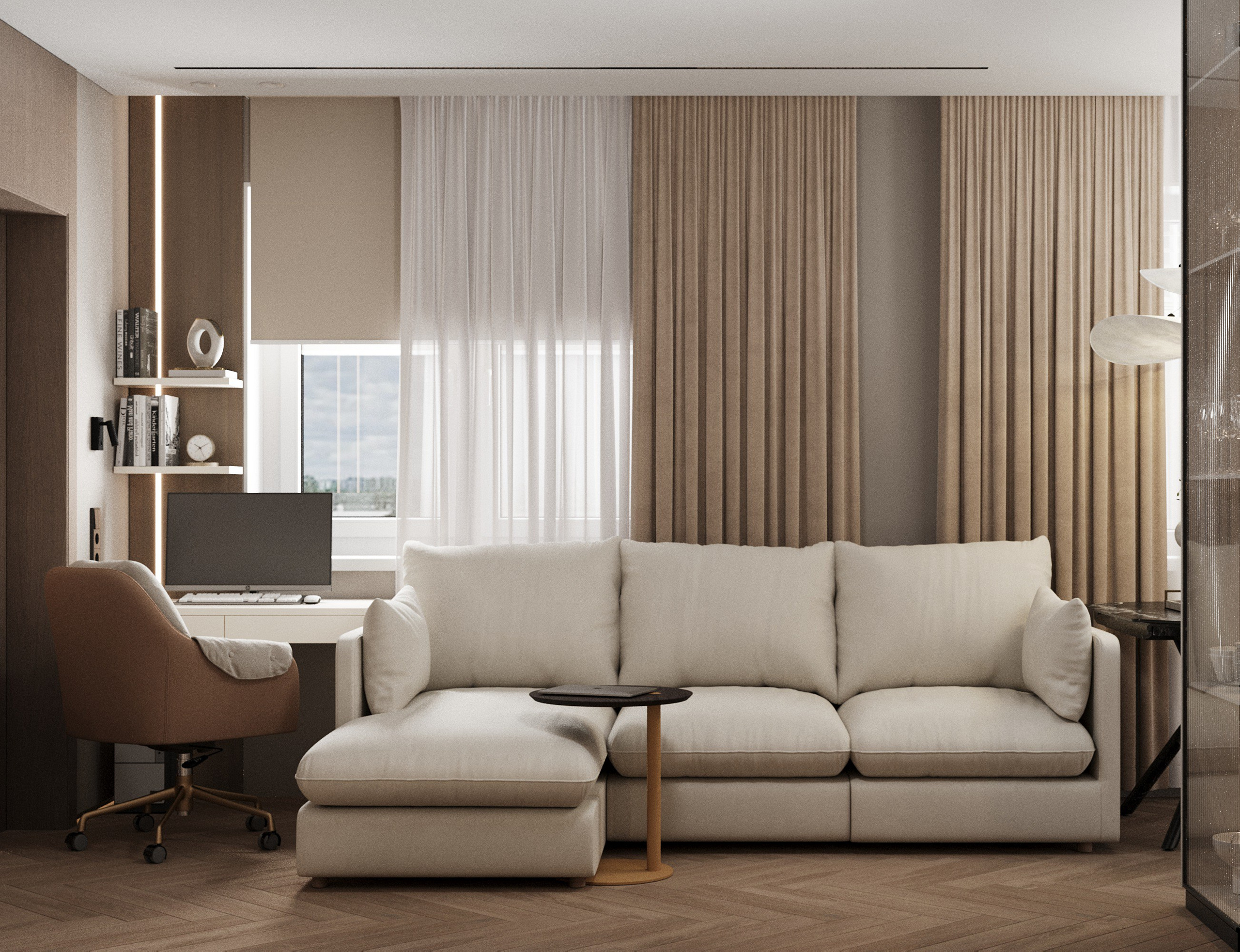 Квартира 55 м² г. Иркутск. ПРОЕКТИРОВАНИЕ ИНТЕРЬЕРОВ И АРХИТЕКТУРНЫХ РЕШЕНИЙ В СТУДИИ SHELOFAST DESIGN