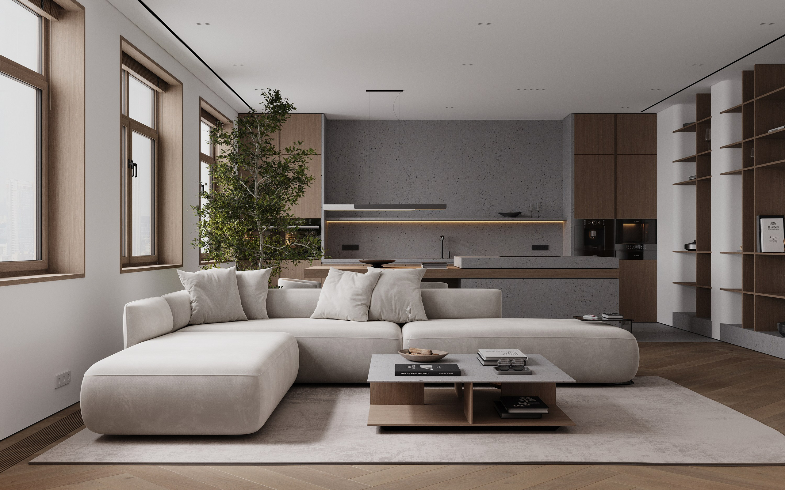 Кухня- гостиная. 3D визуализатор