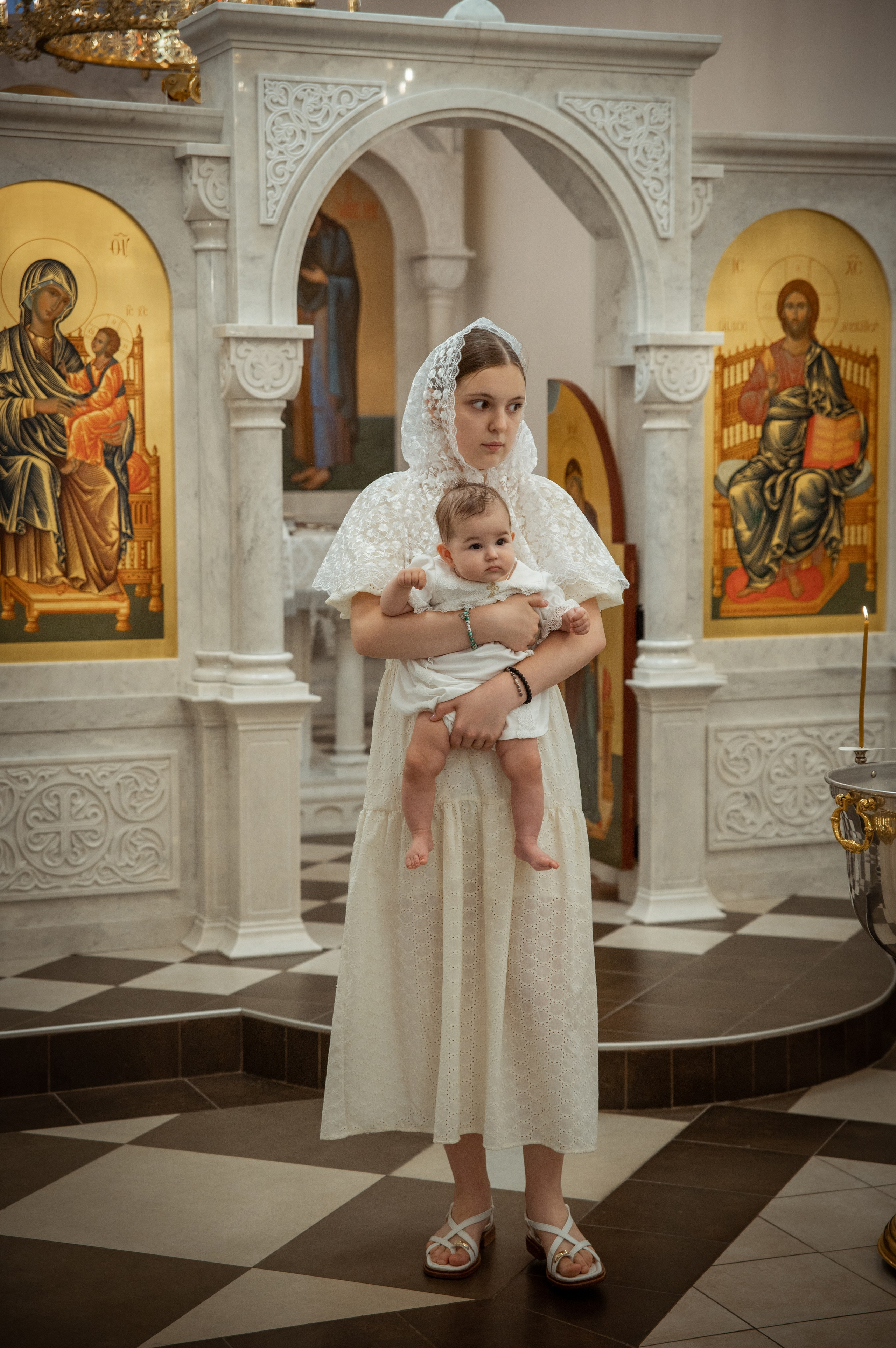 Таинство Крещения Александры, Александра-Невский Собор г. Волгоград. Церковный, семейный и репортажный фотограф Волгоград, Волжский