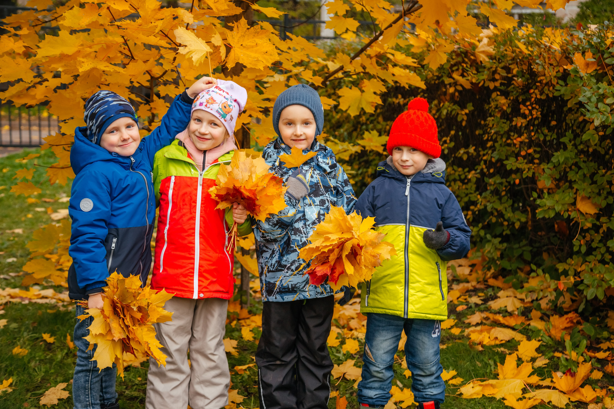 Осенняя прогулка в детском садике. Семейный фотограф Любовь Саркеева