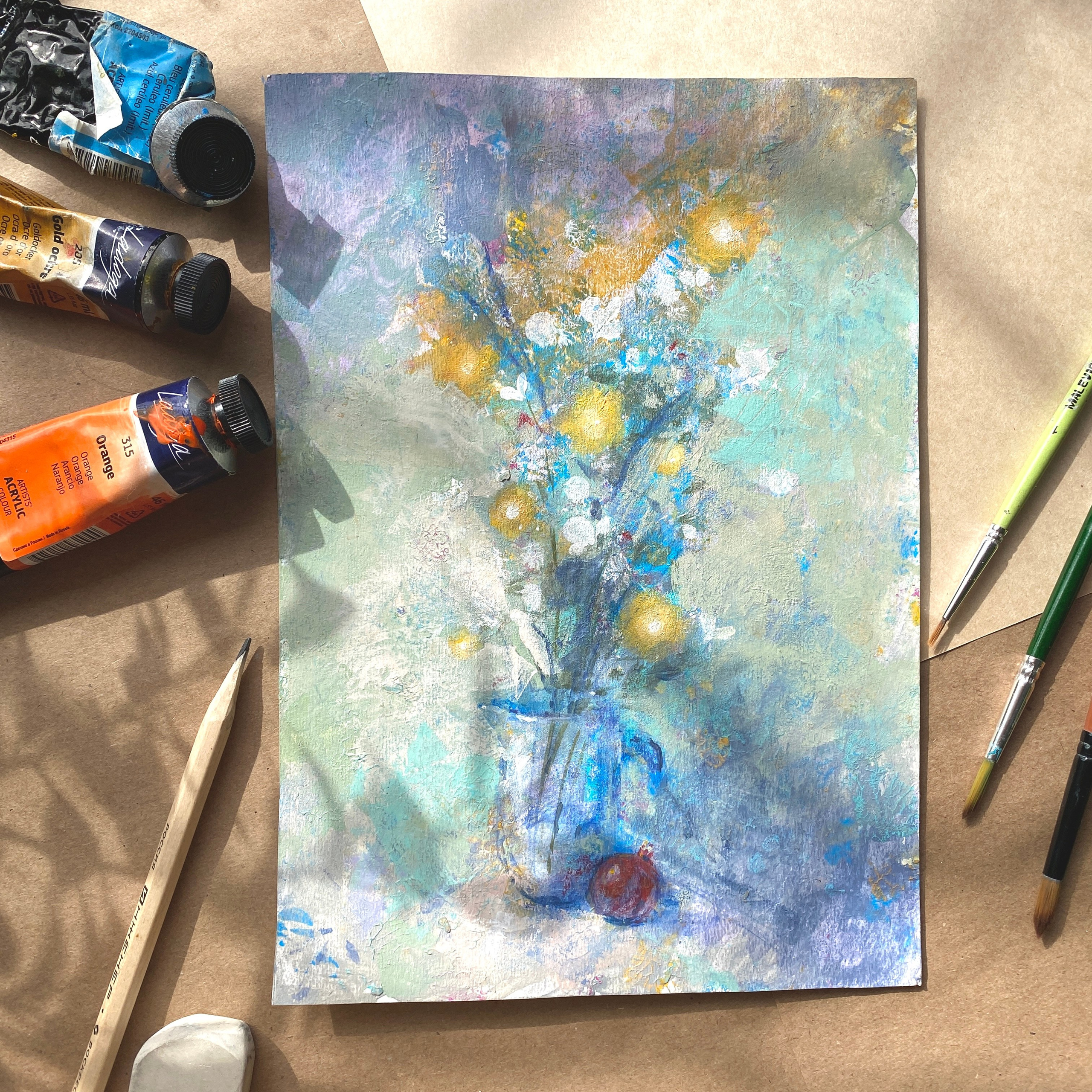 Натюрморт с гранатом. Стоимость 4000 руб.