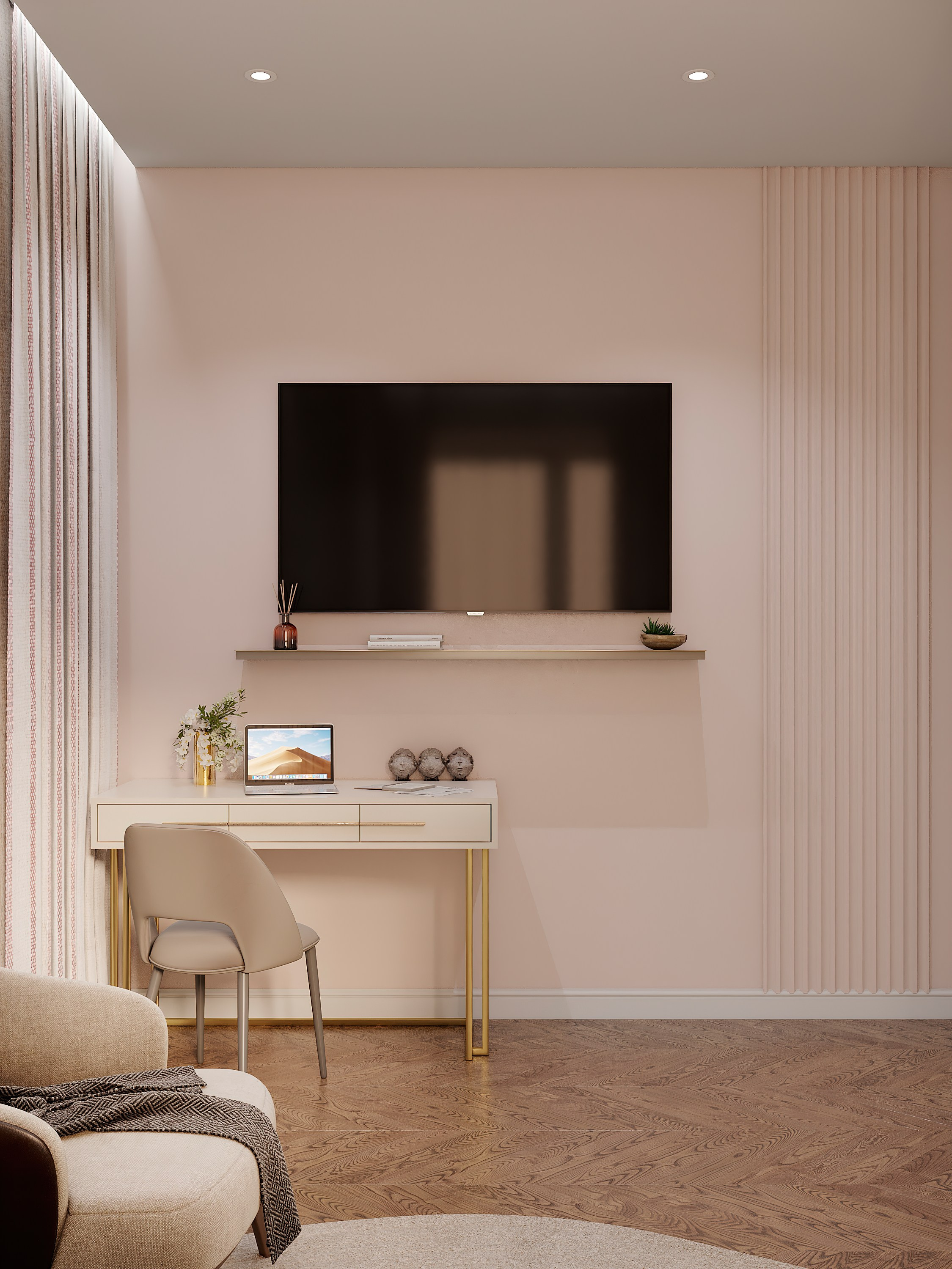 Квартира с фисташковой кухней для молодой девушки г. Москва. Батракова Наталья дизайнер интерьеров Санкт-Петербург Москва Архангель