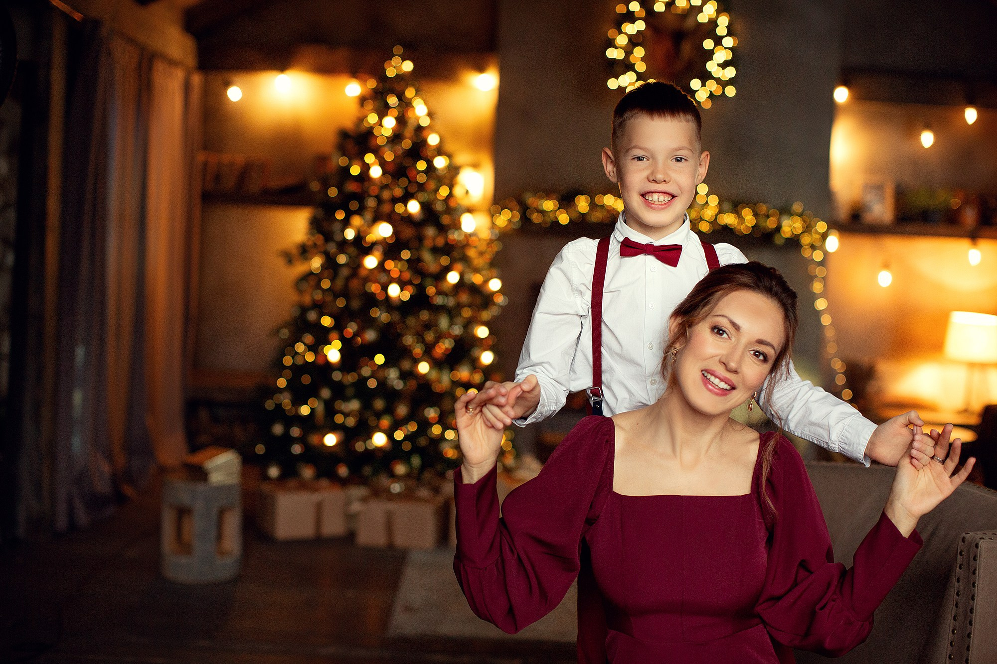 Новогодняя праздничная Фотосессия в студии. Семейный фотограф Татьяна Надеждина | Москва, Московская область, Ярославль