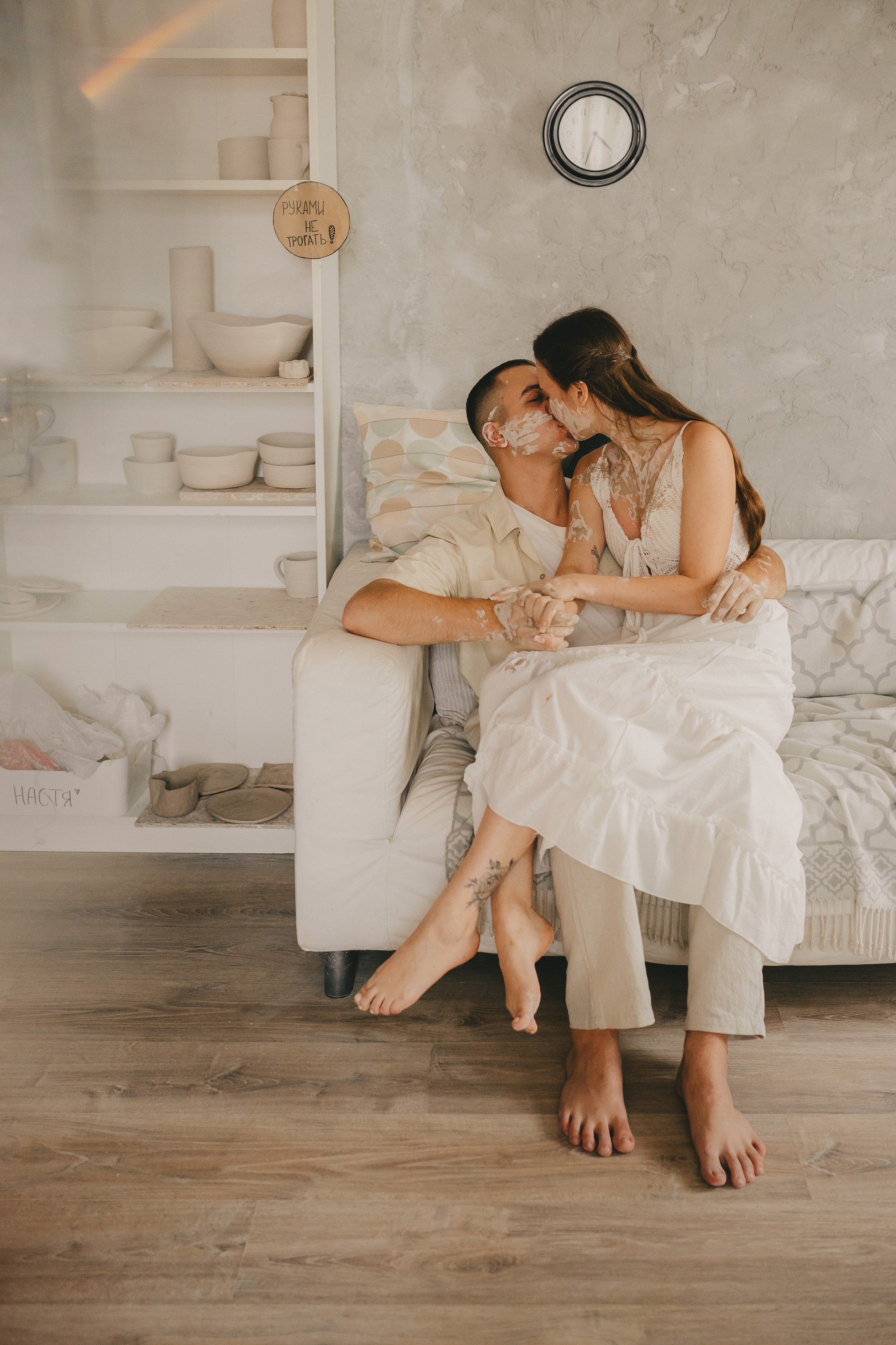 Дима и Даша в гончарной мастерской. Семейный lifestyle фотограф в Санкт-Петербурге Людмила Пахомова