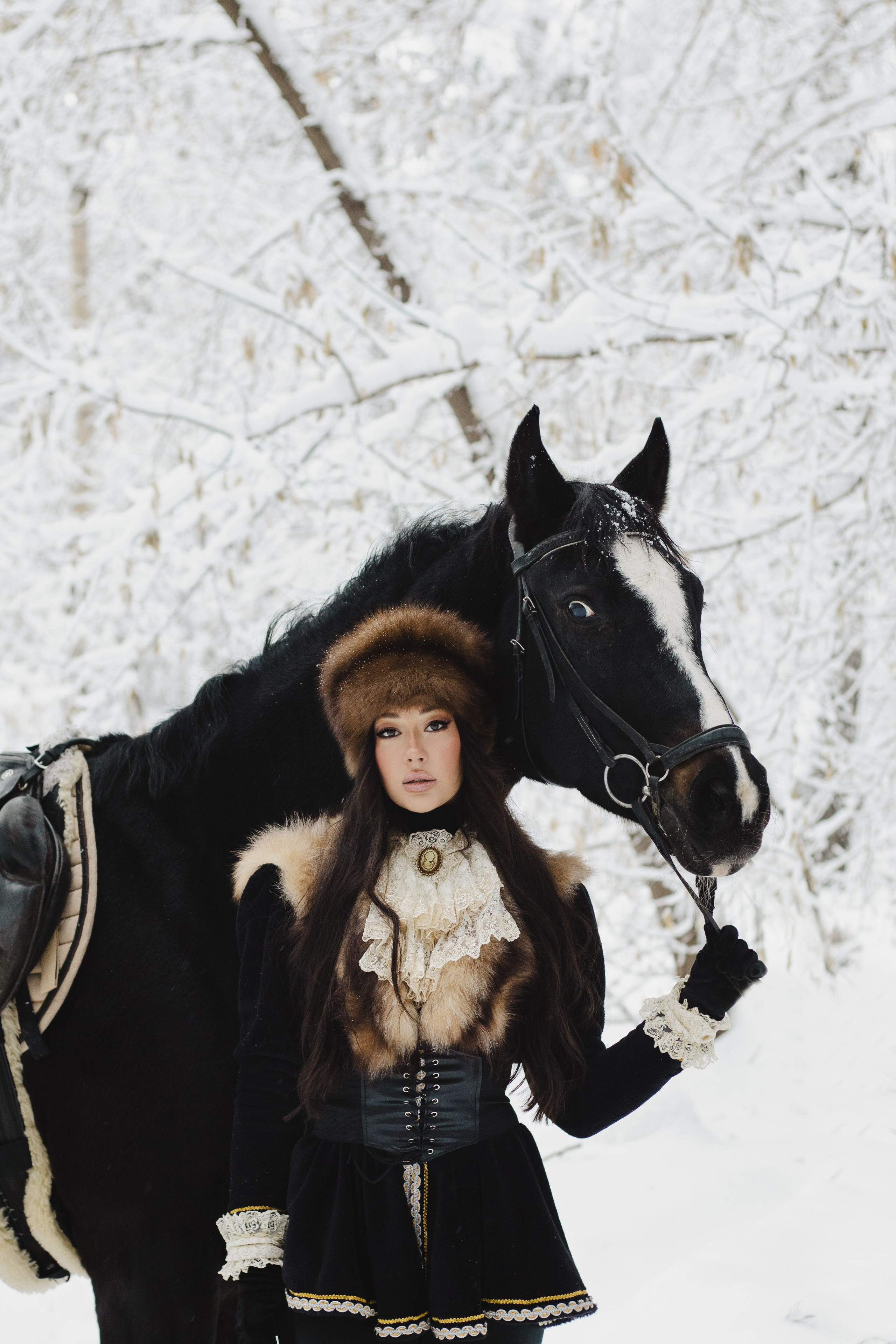 Новогодняя фотосессия с лошадью в Новосибирске. Анастасия Головерова фотограф в Новосибирске
