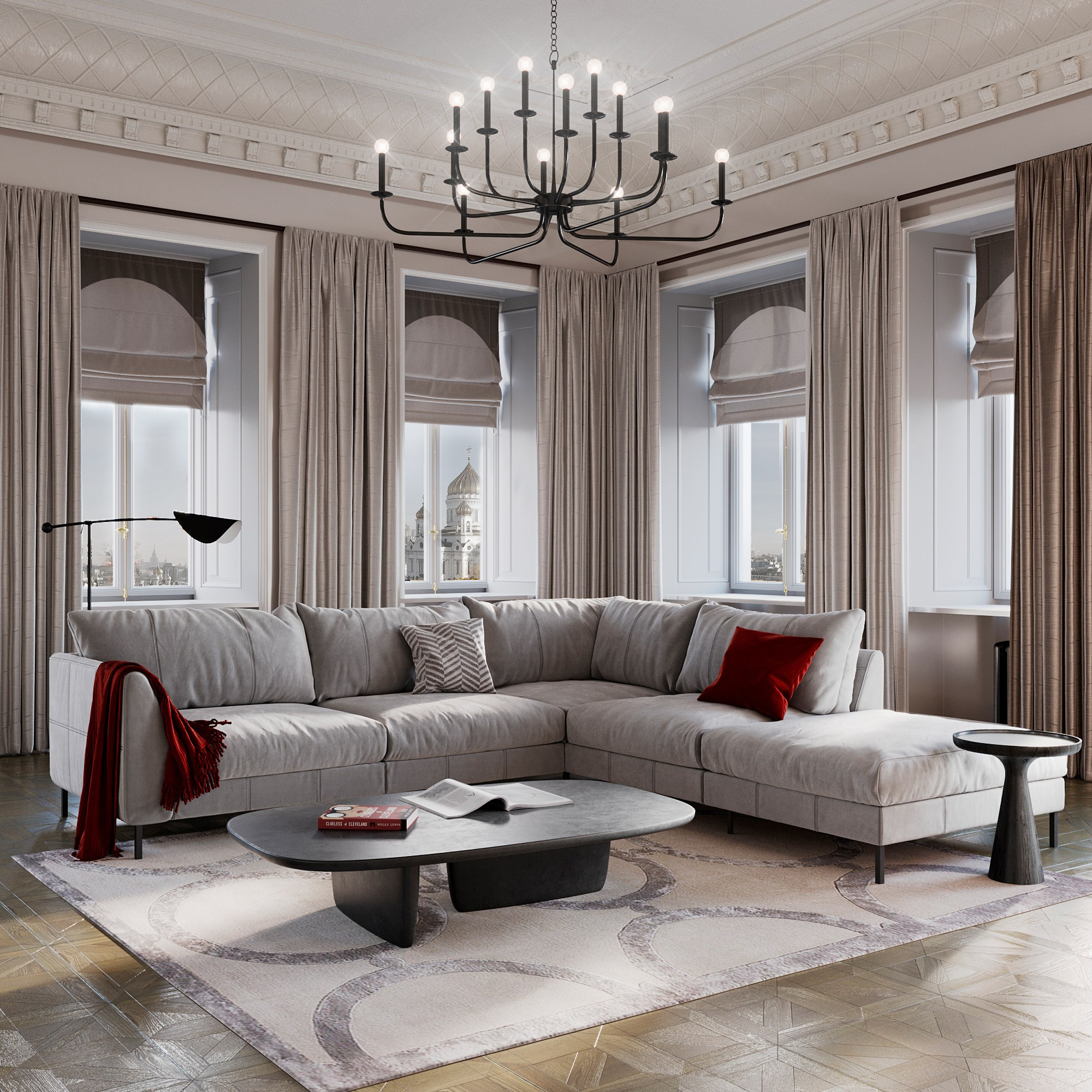 Визуализация в историческом фонде Москвы на Пречистенке. Клиент Parametric Box. Евгений Пырков — 3d визуализатор интерьеров и экстерьеров России