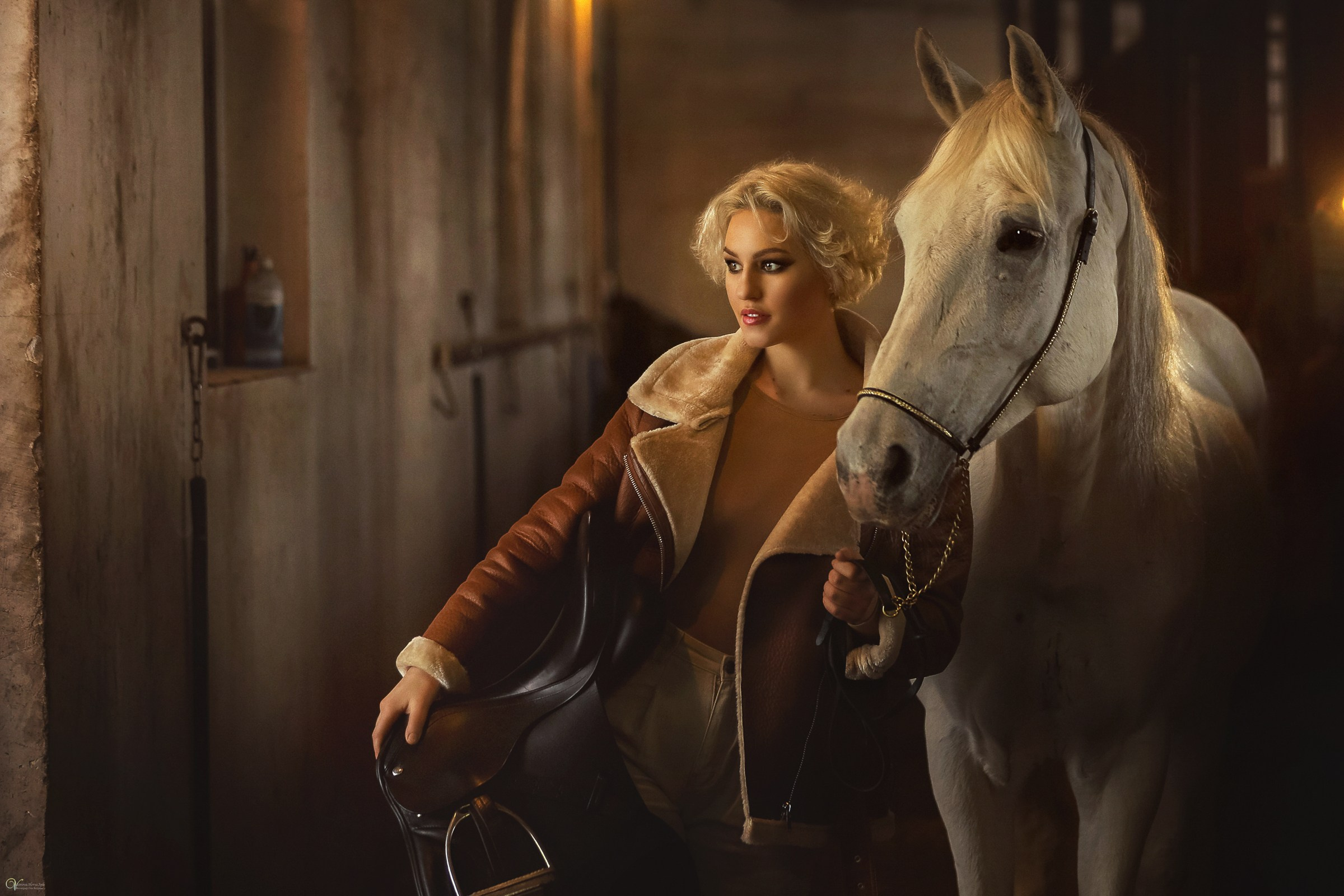 Фотосессии с лошадьми зимой. Фотограф женский и мужской портрет Санкт-Петербург