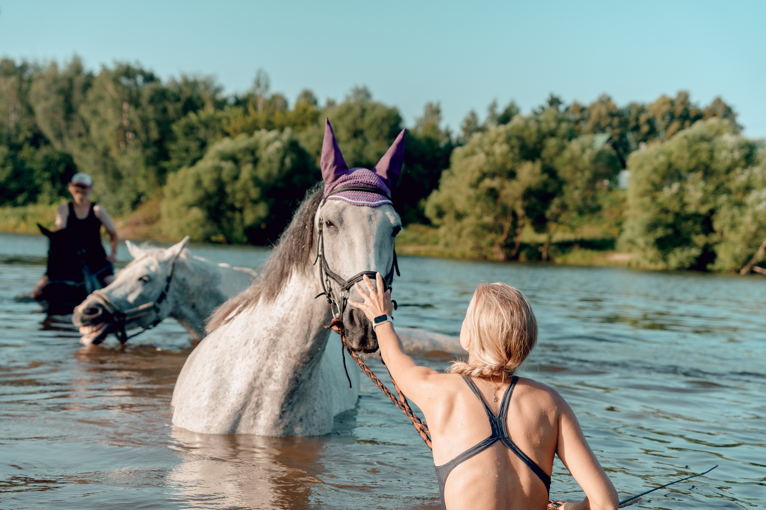 Купание лошадей 05.07.2024. Портретный и семейный фотограф в Москве/Видное
