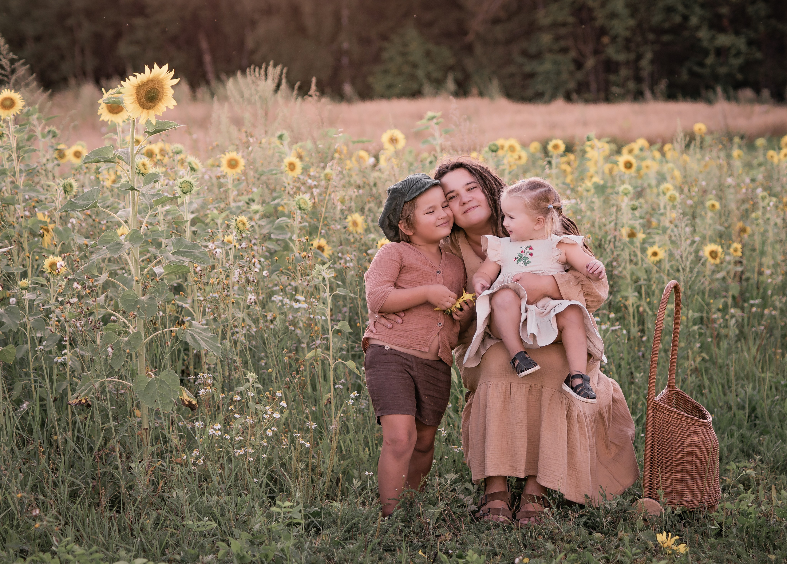 Прогулка с подсолнухами. Семейный фотограф Ефремова Виктория