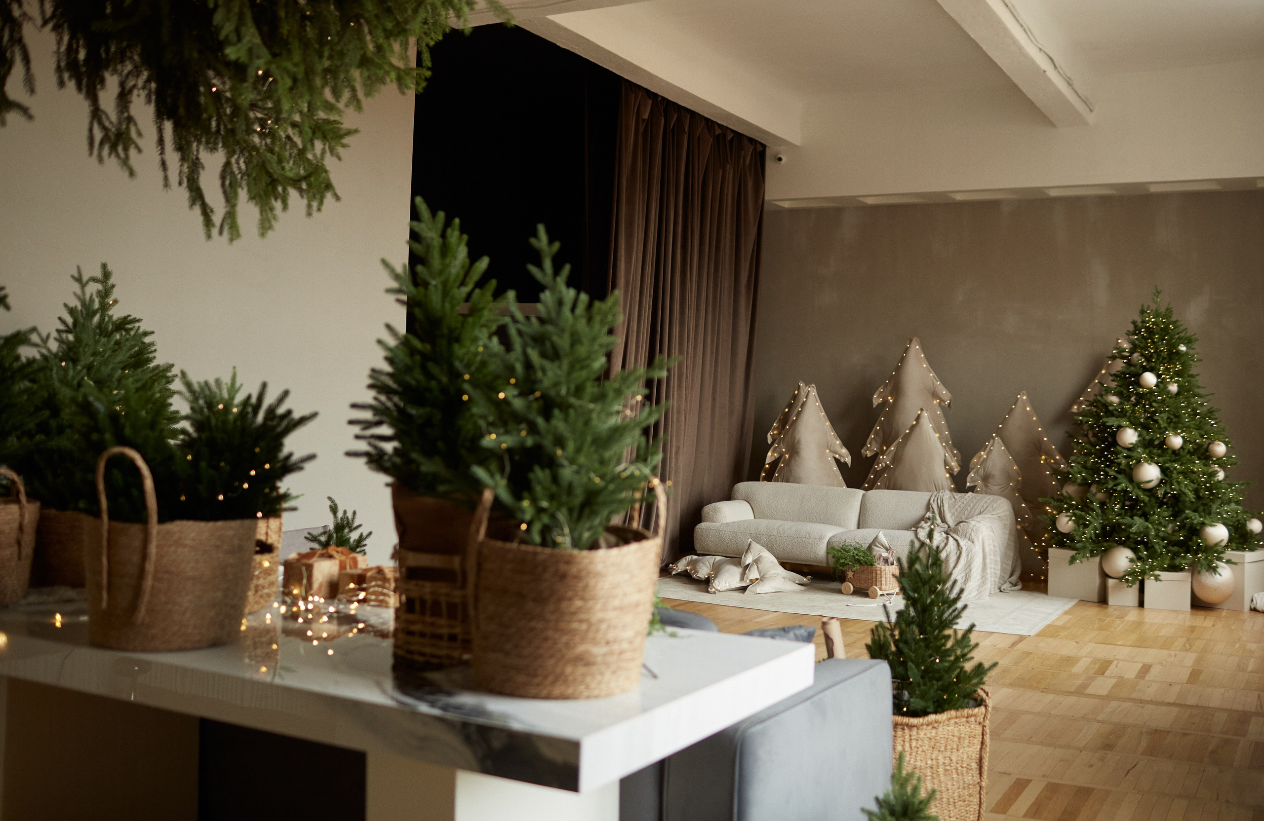 Новогодний интерьер фотостудии «Паркет», город Краснодар. Семейный и детский фотограф в Краснодаре Анна Трашкова