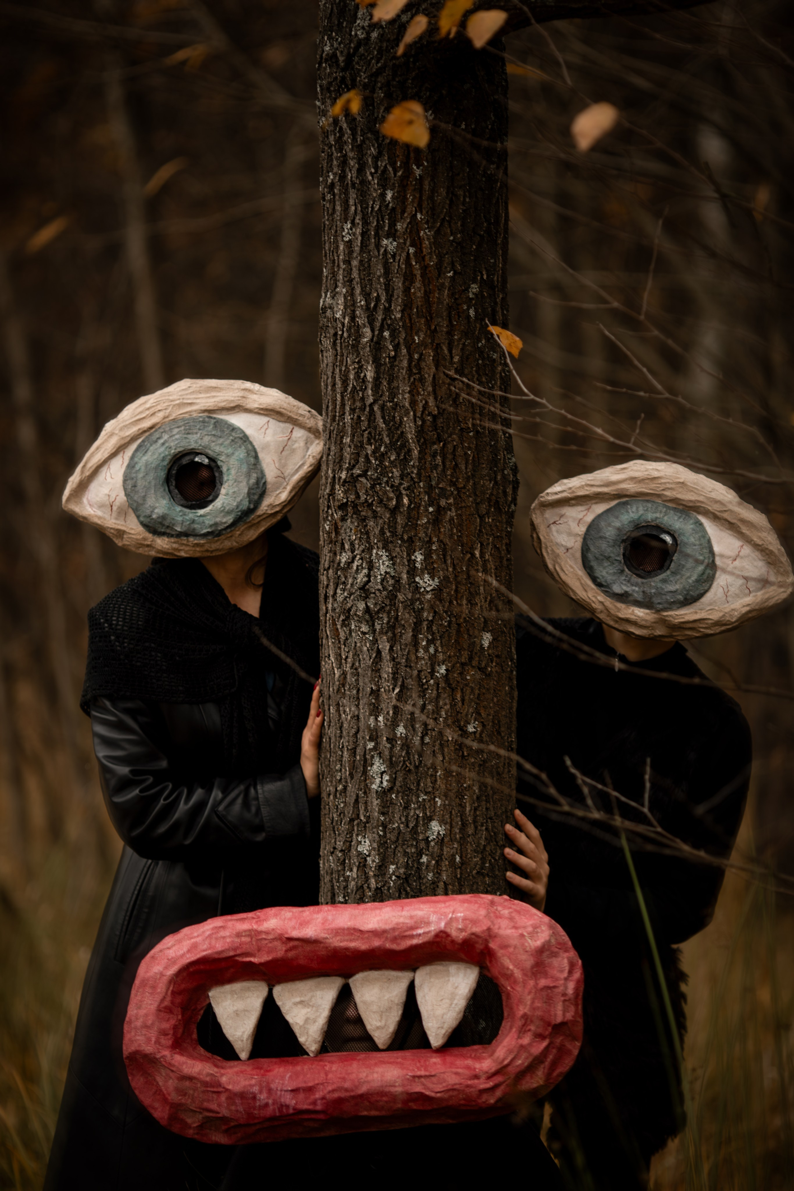 Фотопроект «Духи леса» — маски из папье-маше, свет и тишина природы. Фотограф Анна Грошикова — авторская съёмка на рассвете и закате в Москве, Мытищах, Солнечногорске и Московской области