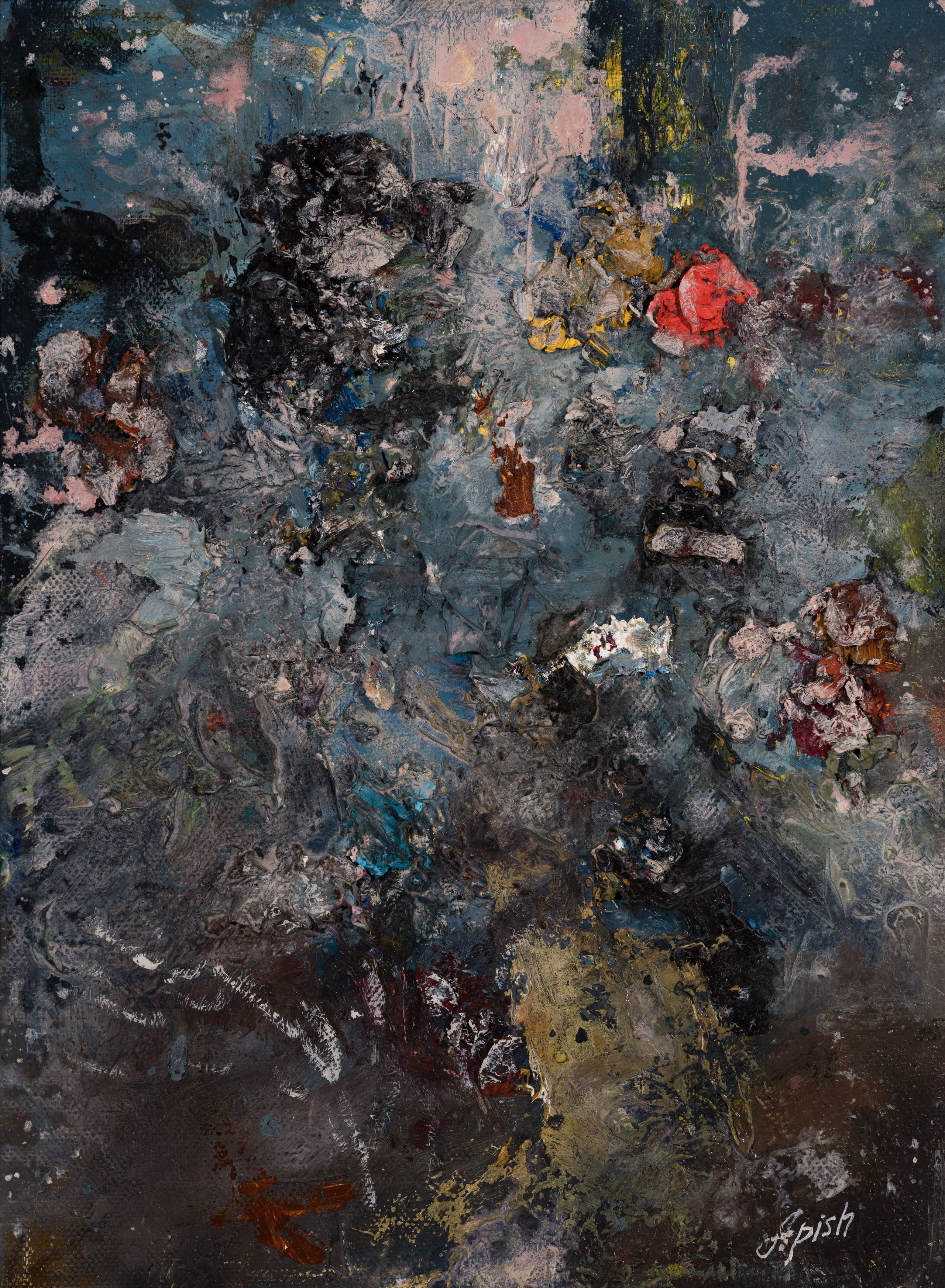 «Комплексный импульс 2» - художник Алексей Апиш (холст, масло, 30x22 см, 2025)