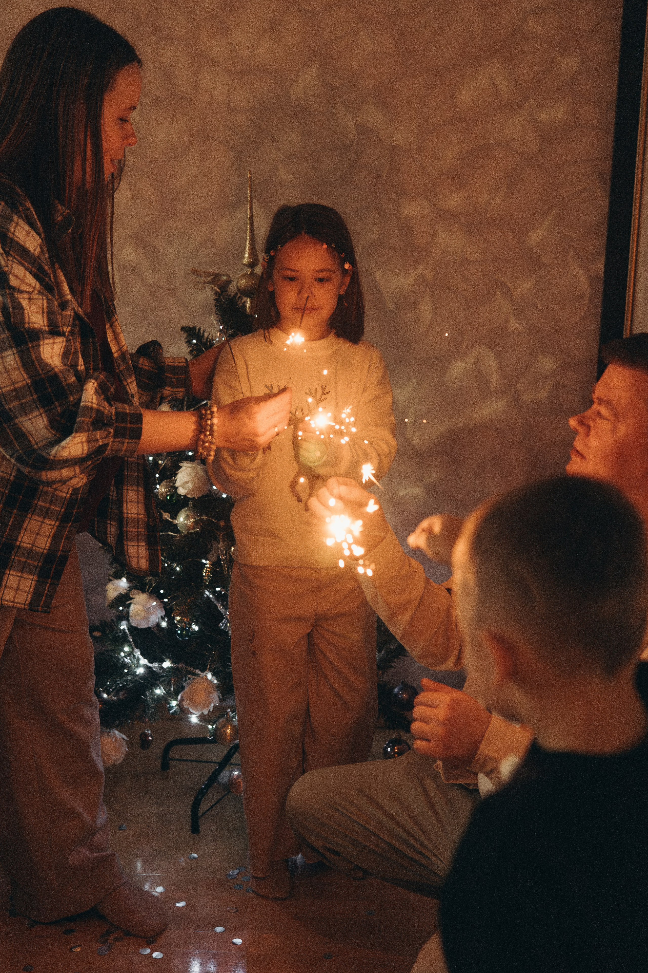 Домашняя Новогодняя фотосессия. Семейный, ньюборн фотограф, фотограф на роды в Москве, Виктория Тюльдюкова