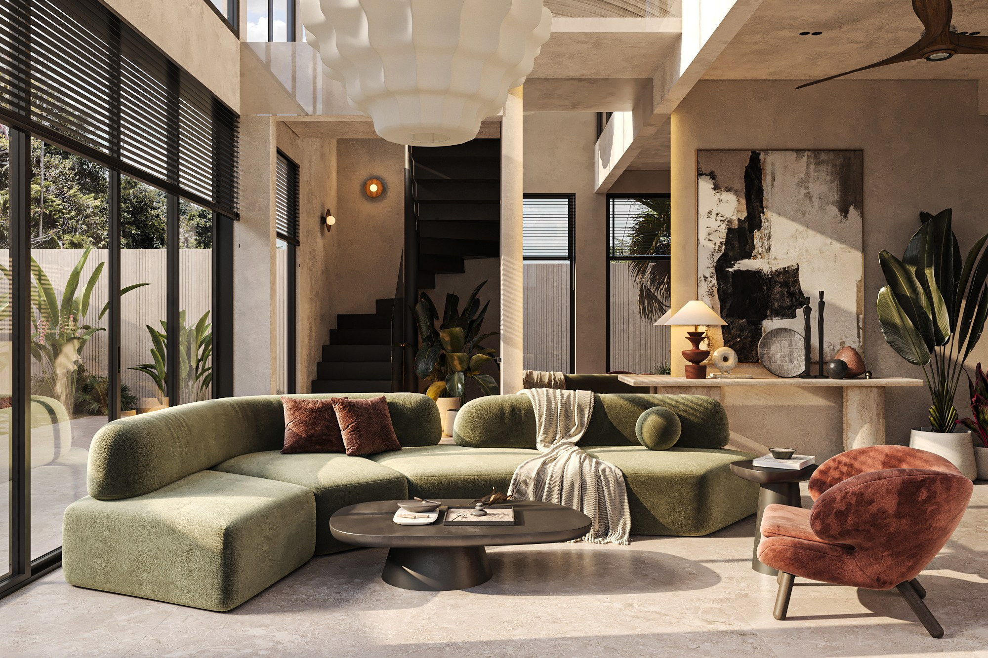 Villa Oasis Bali (1 этаж). 3D визуализация интерьера Надежда Соколова