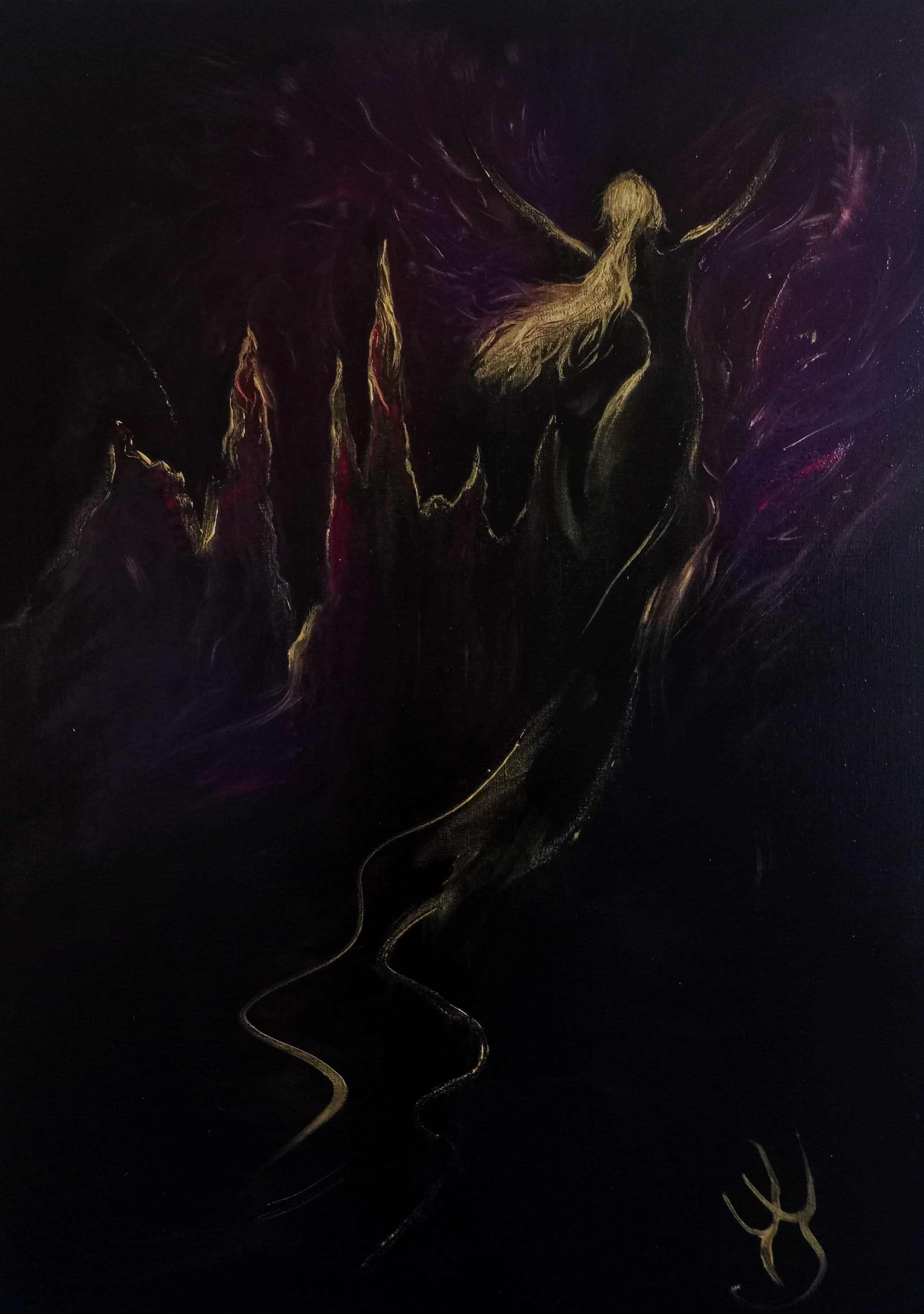 "Прыжок веры". Масло, холст, 70x50 см, 2024