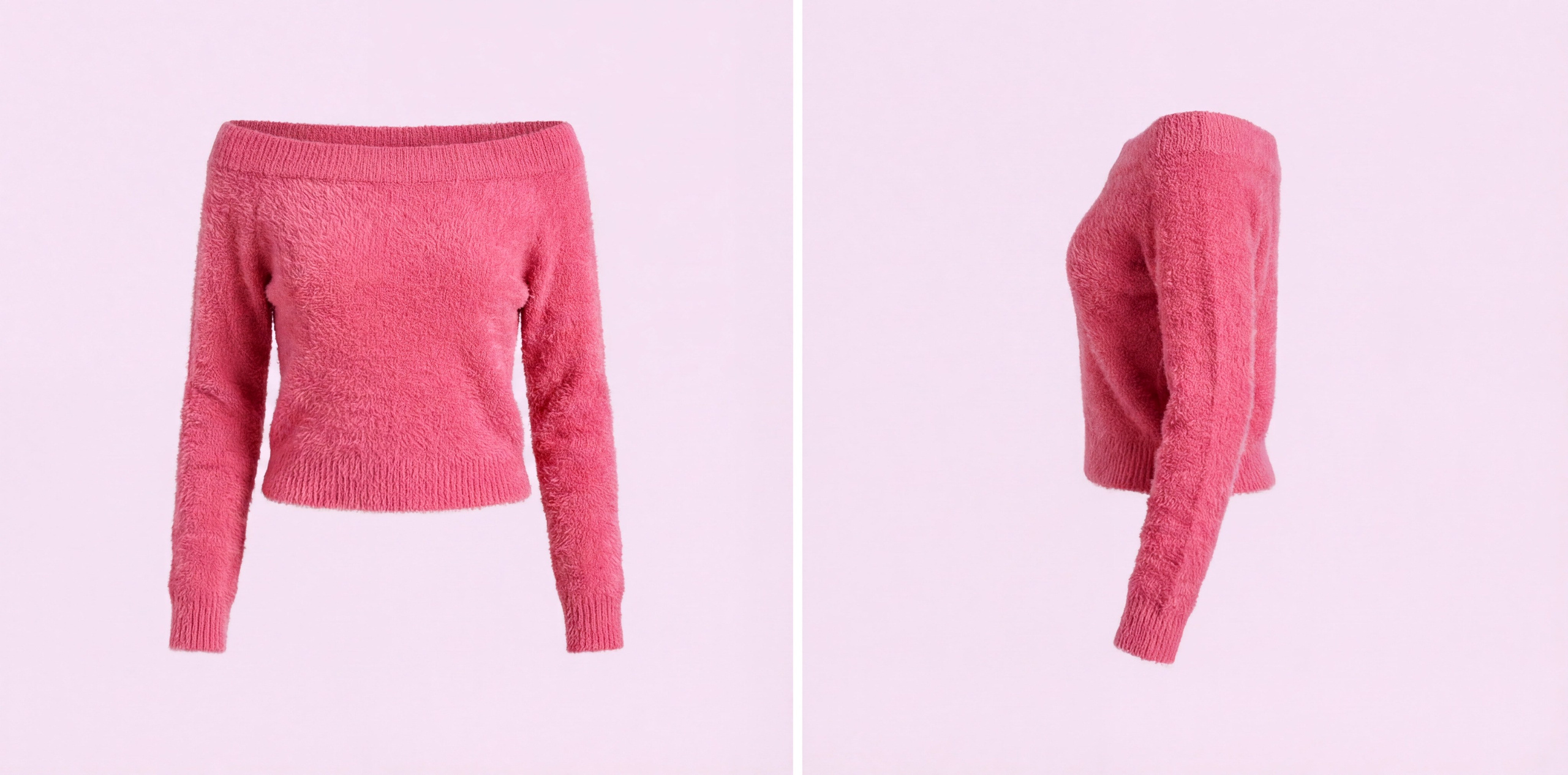 AI-аватар модели для каталога маркетплейса в розовом свитере