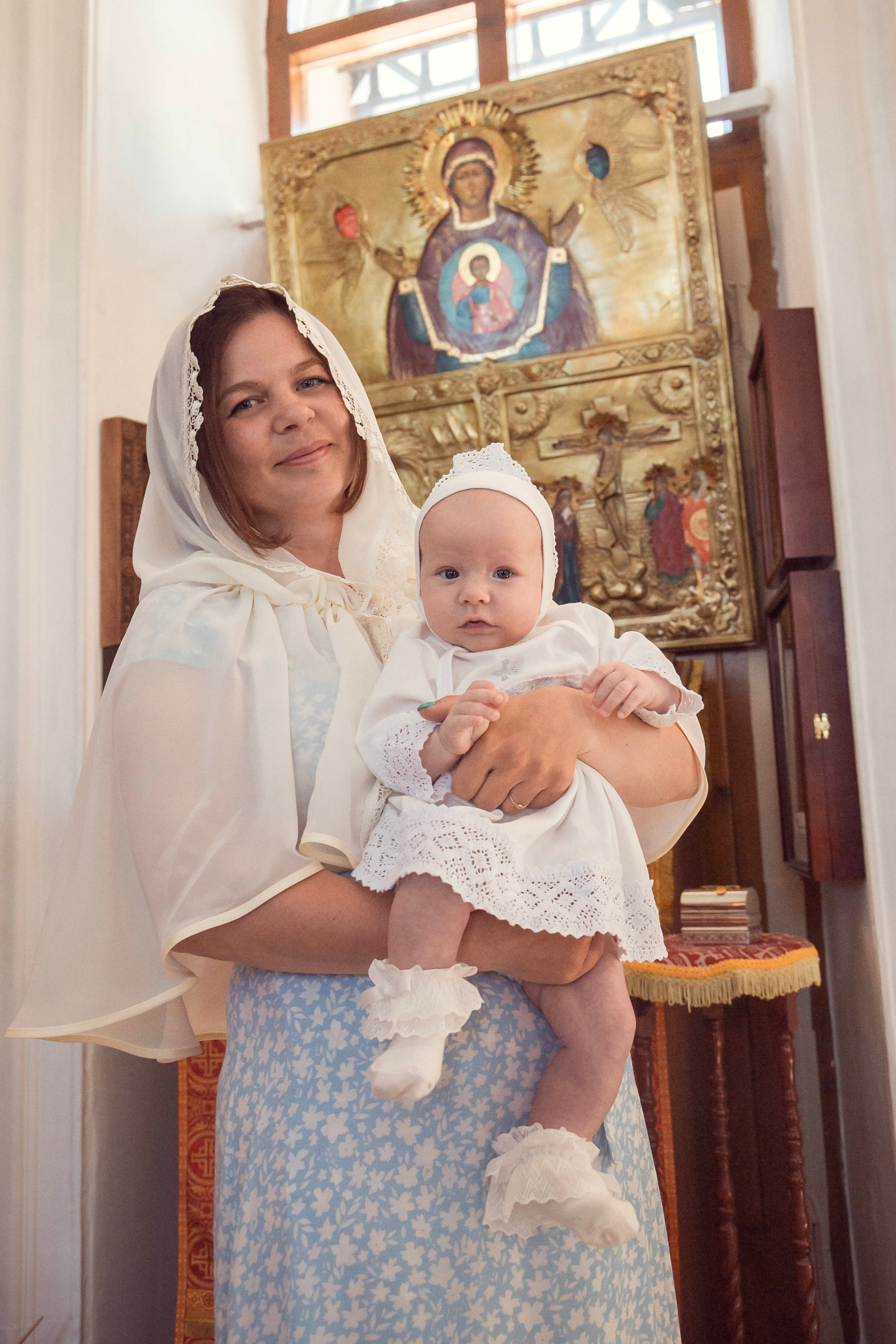 Портрет мамы и дочери. Крещение Арины. Фотограф Юлия Щедрина