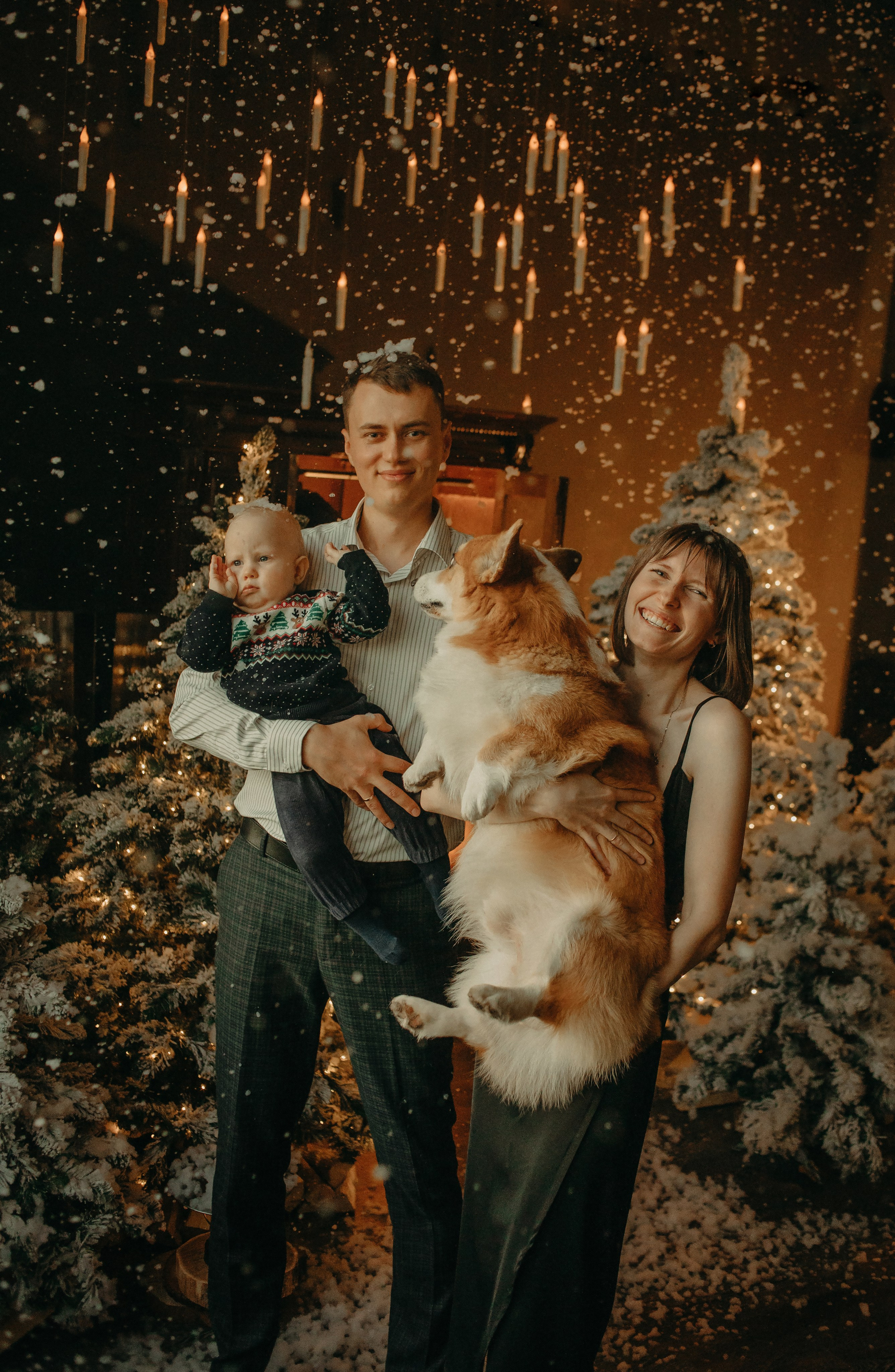 Семейные новогодние в темной студии 2024\2025. Фотограф в Краснодаре Евгения Михаевич