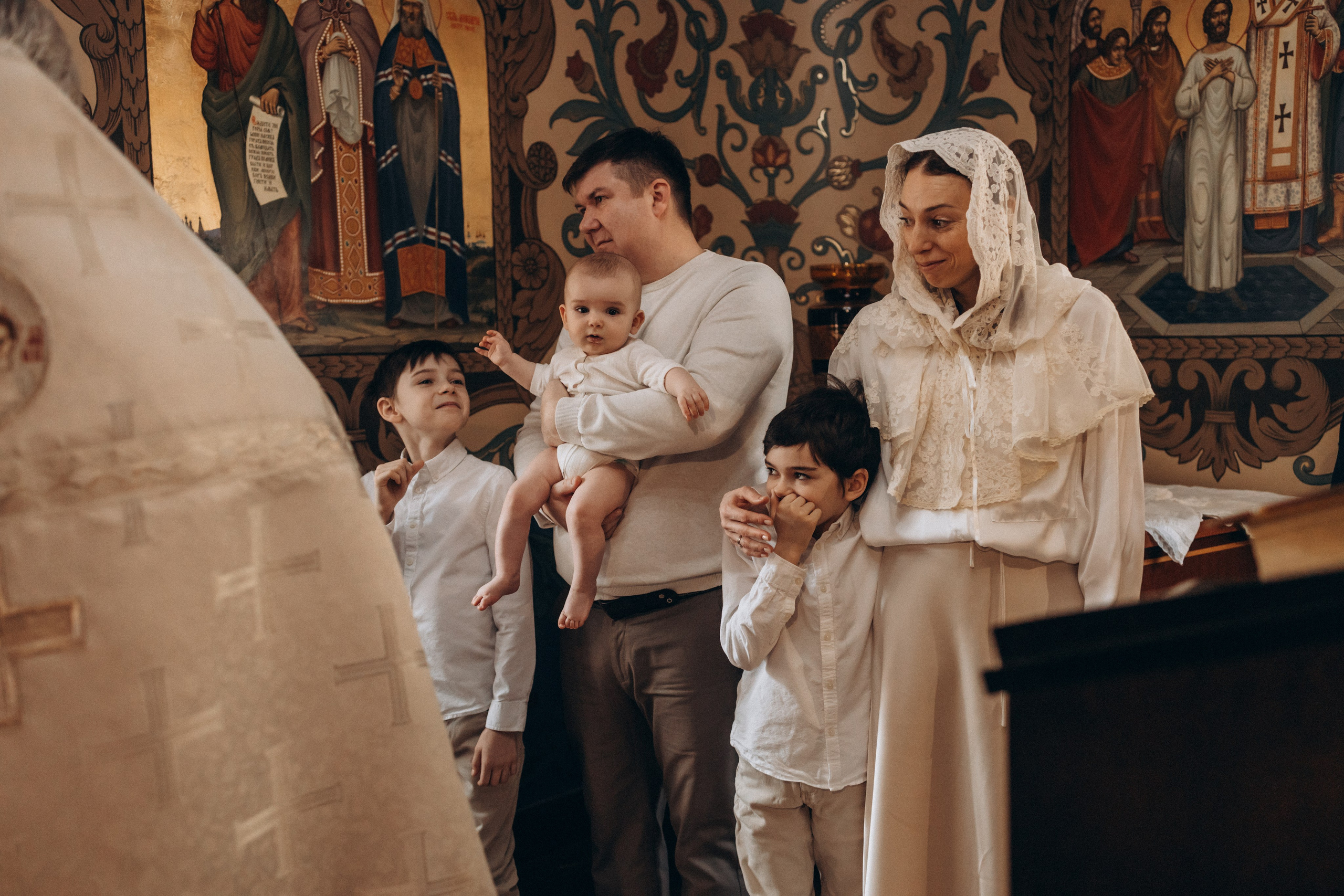 Таинство крещения Марка Храм Живоначальной Троицы. Семейный и женский фотограф в Москве Коновалова Олеся
