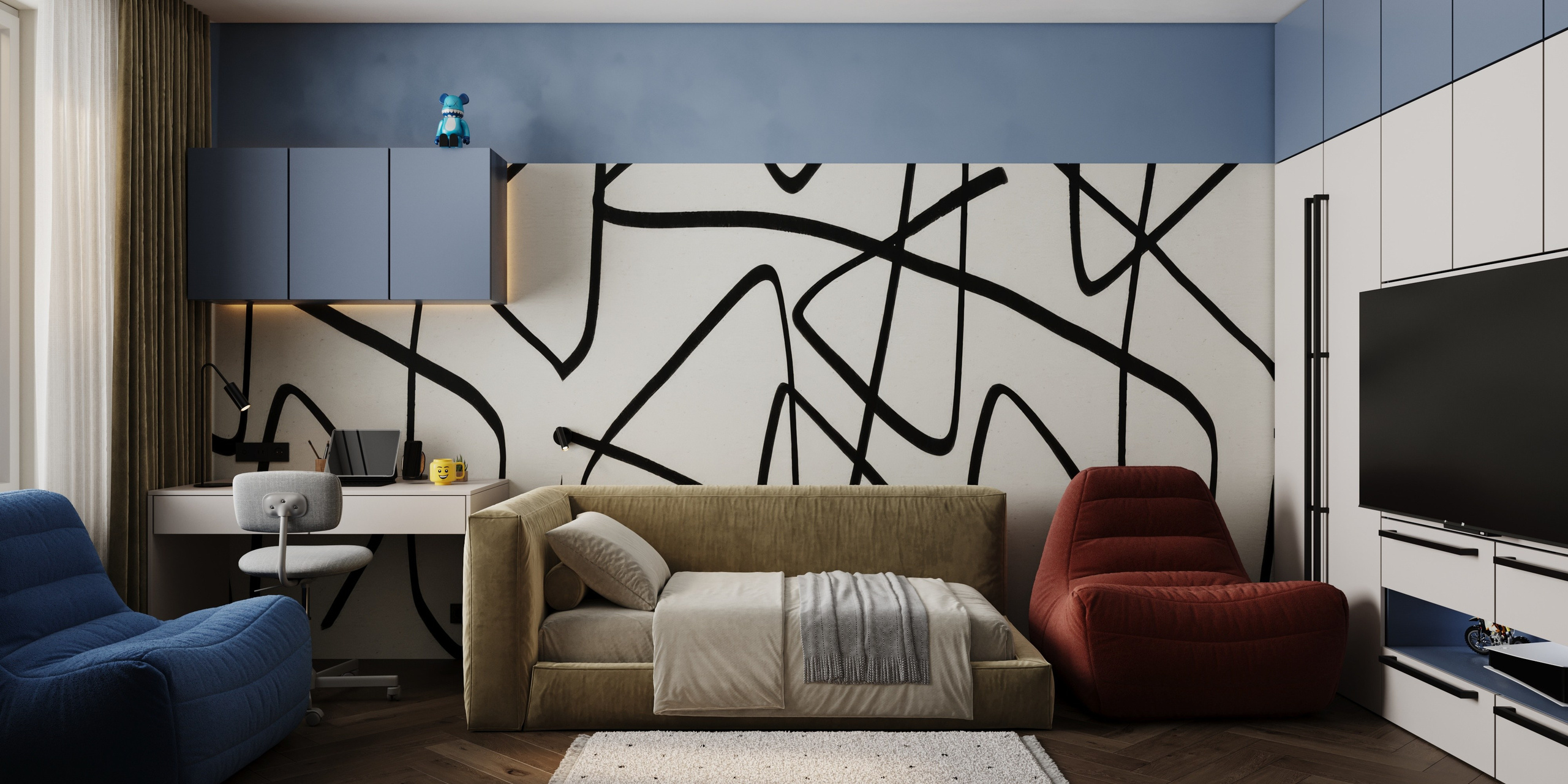 Детская для мальчиков ЖК Зеленые кварталы. Визуализации интерьера