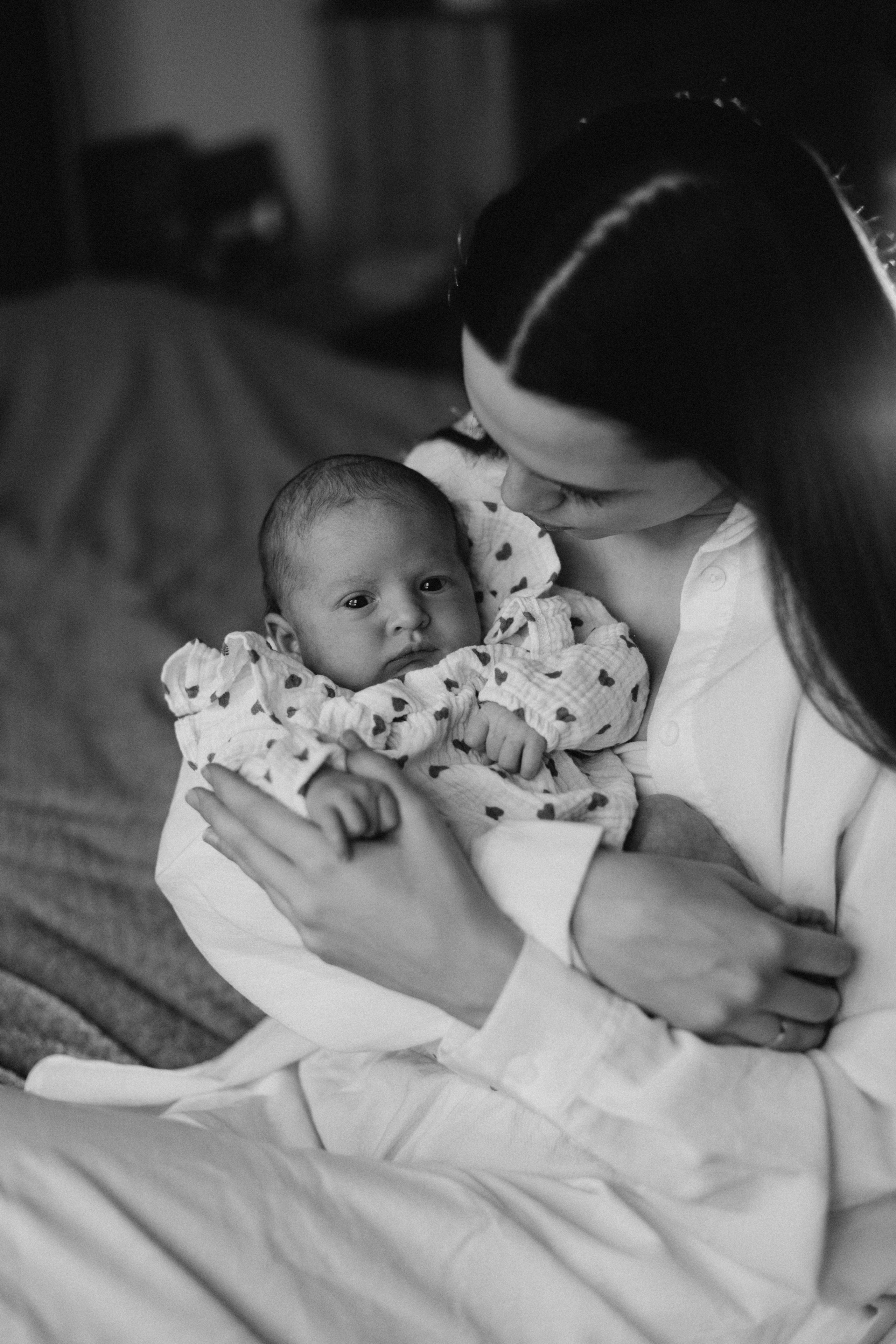 Фотосессия малыша в 1 месяц дома — семейный фотограф