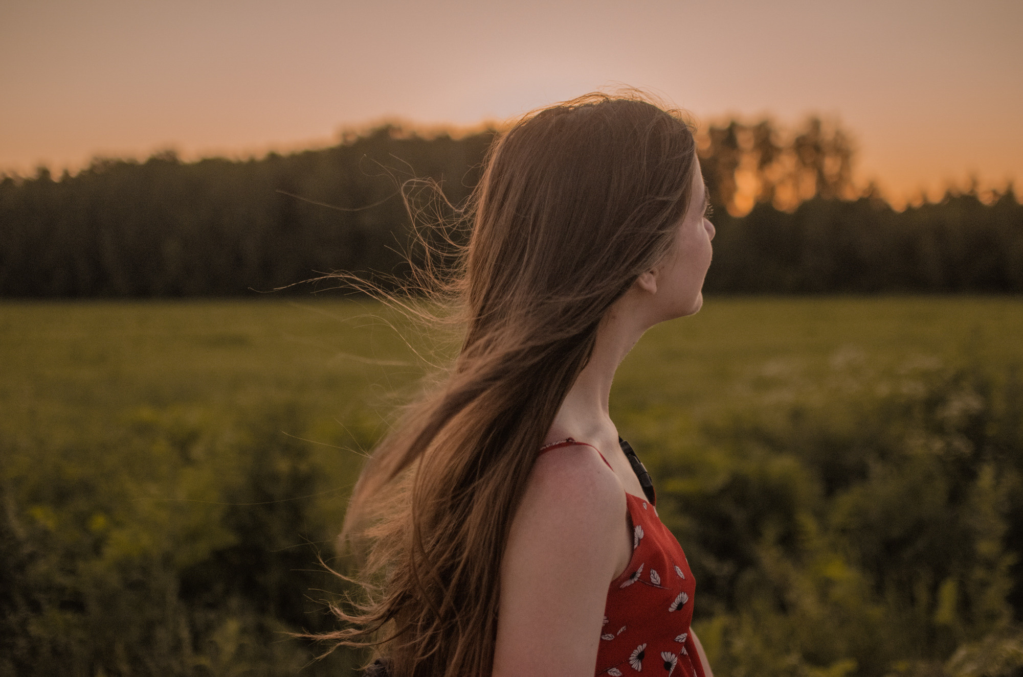 Алла и закат в полях. Ваш Семейный Фотограф Москва