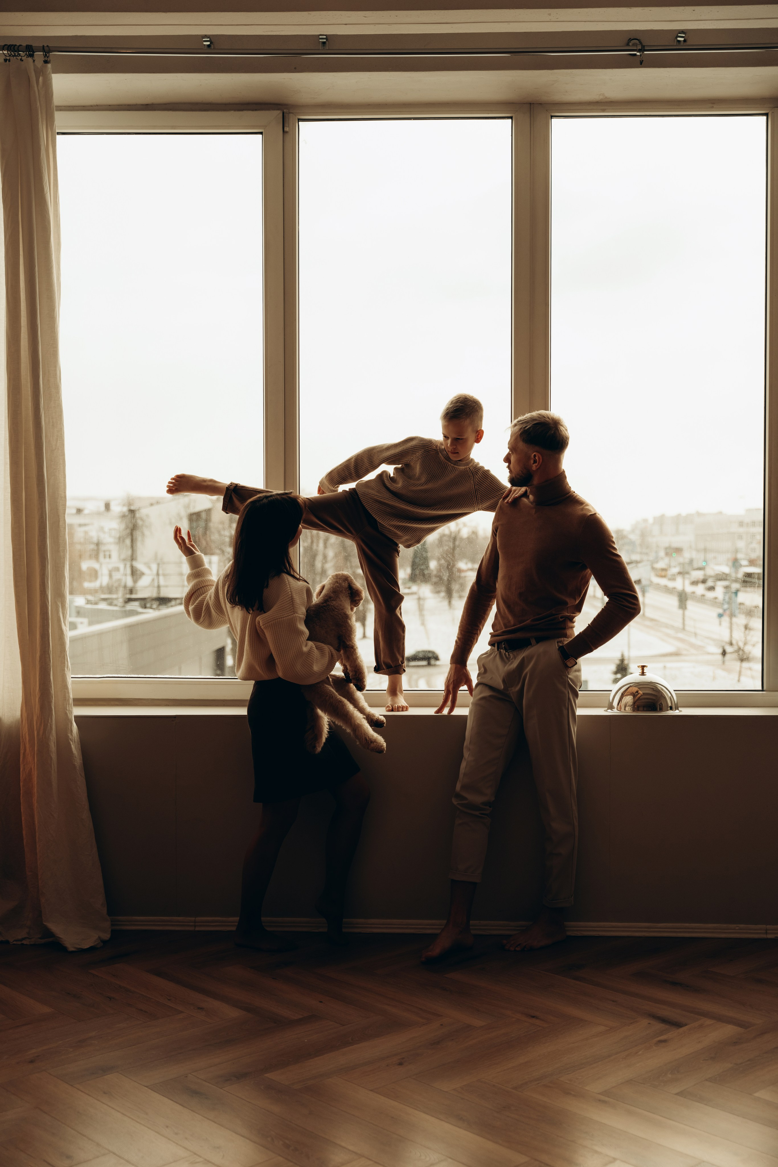 Анна, Евгений, Марк и Тоффи. Фотограф Мария Миллс | Минск