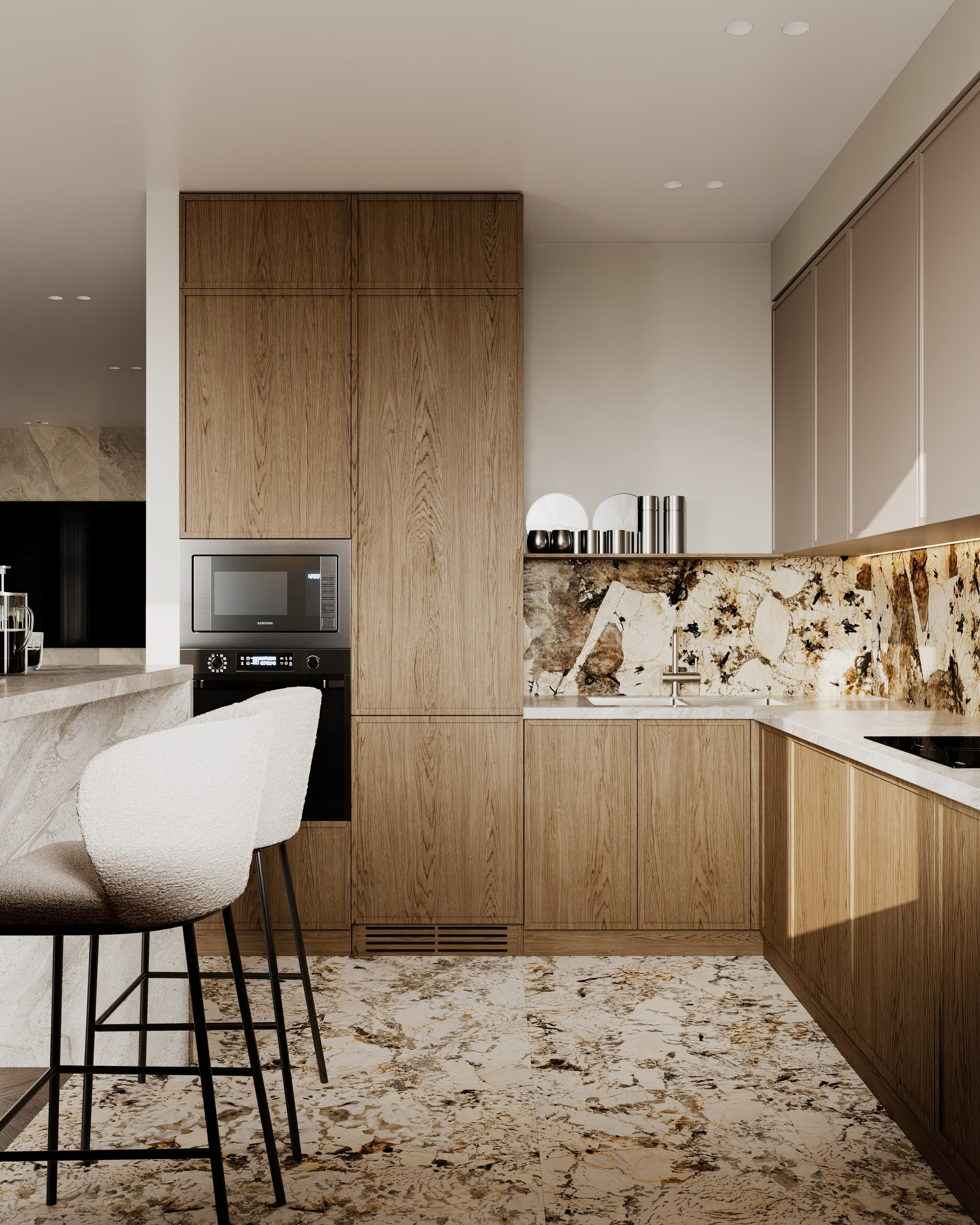 Полянка кухня-гостиная-прихожая-коридор. Визуализатор Векшина Елена