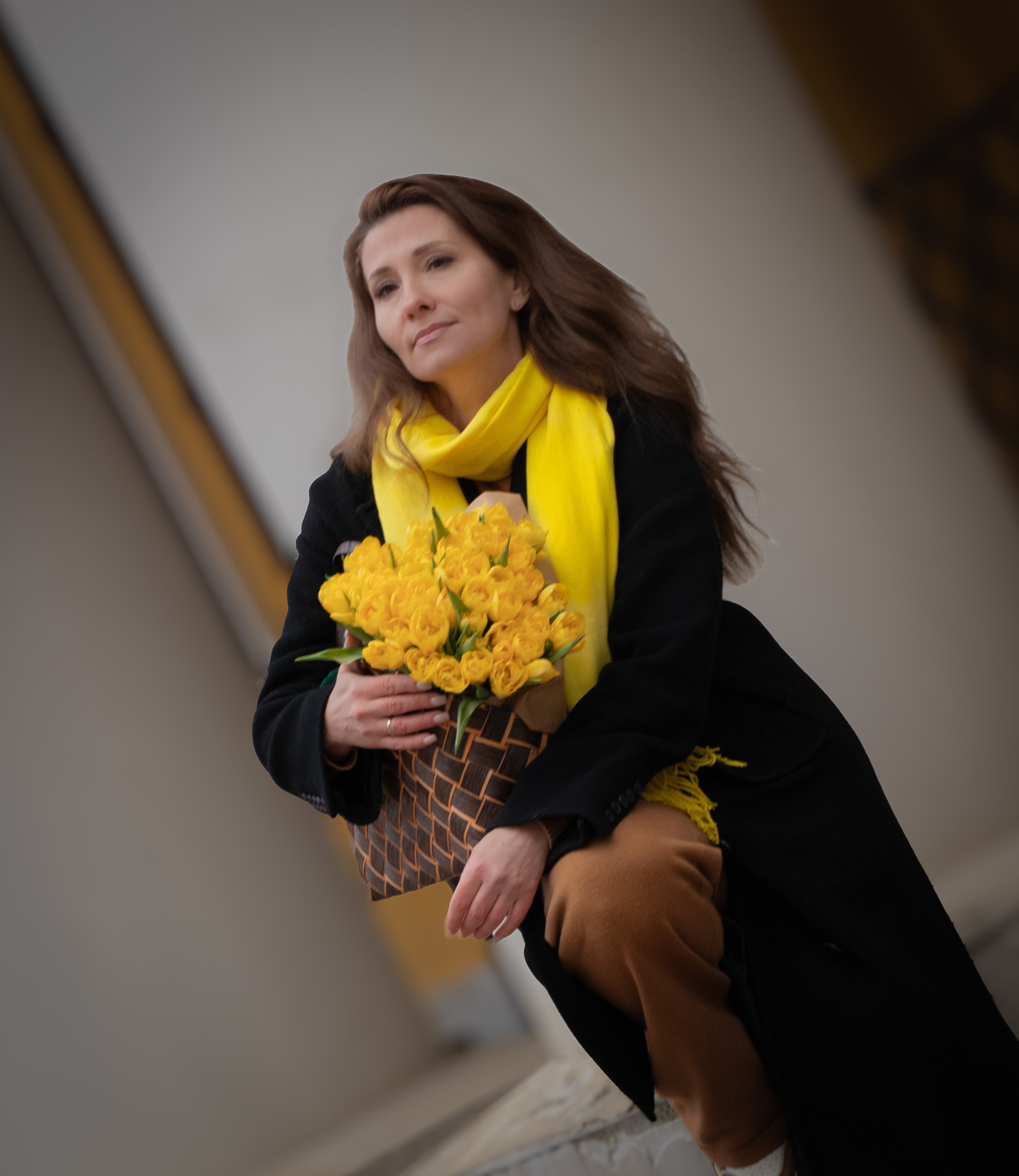 Фотографии с жёлтыми цветами Наталья и тюльпаны