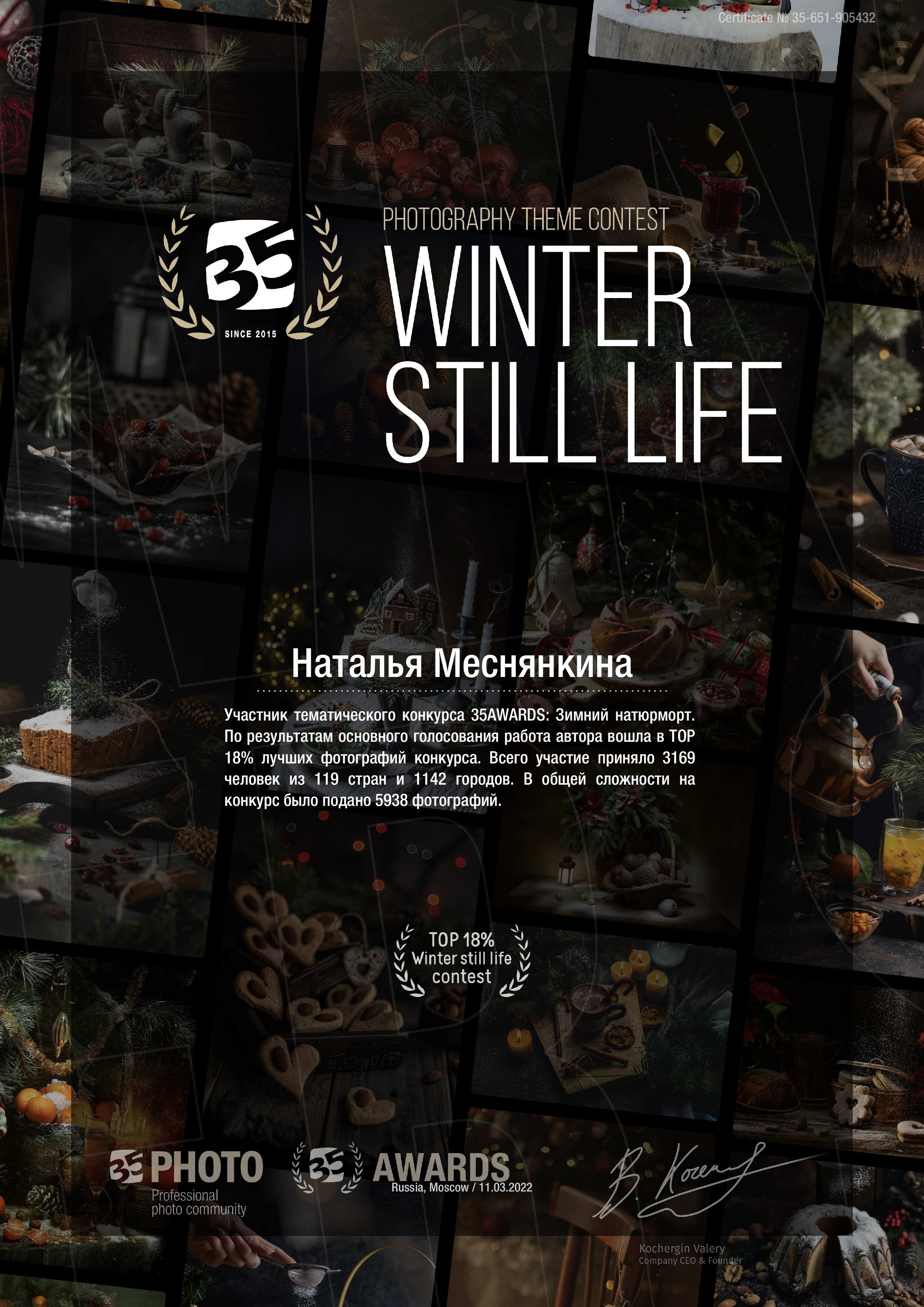 Достижения 35 AWARDS. Фотограф в Анапе Новороссийске Краснодаре Меснянкина Наталья