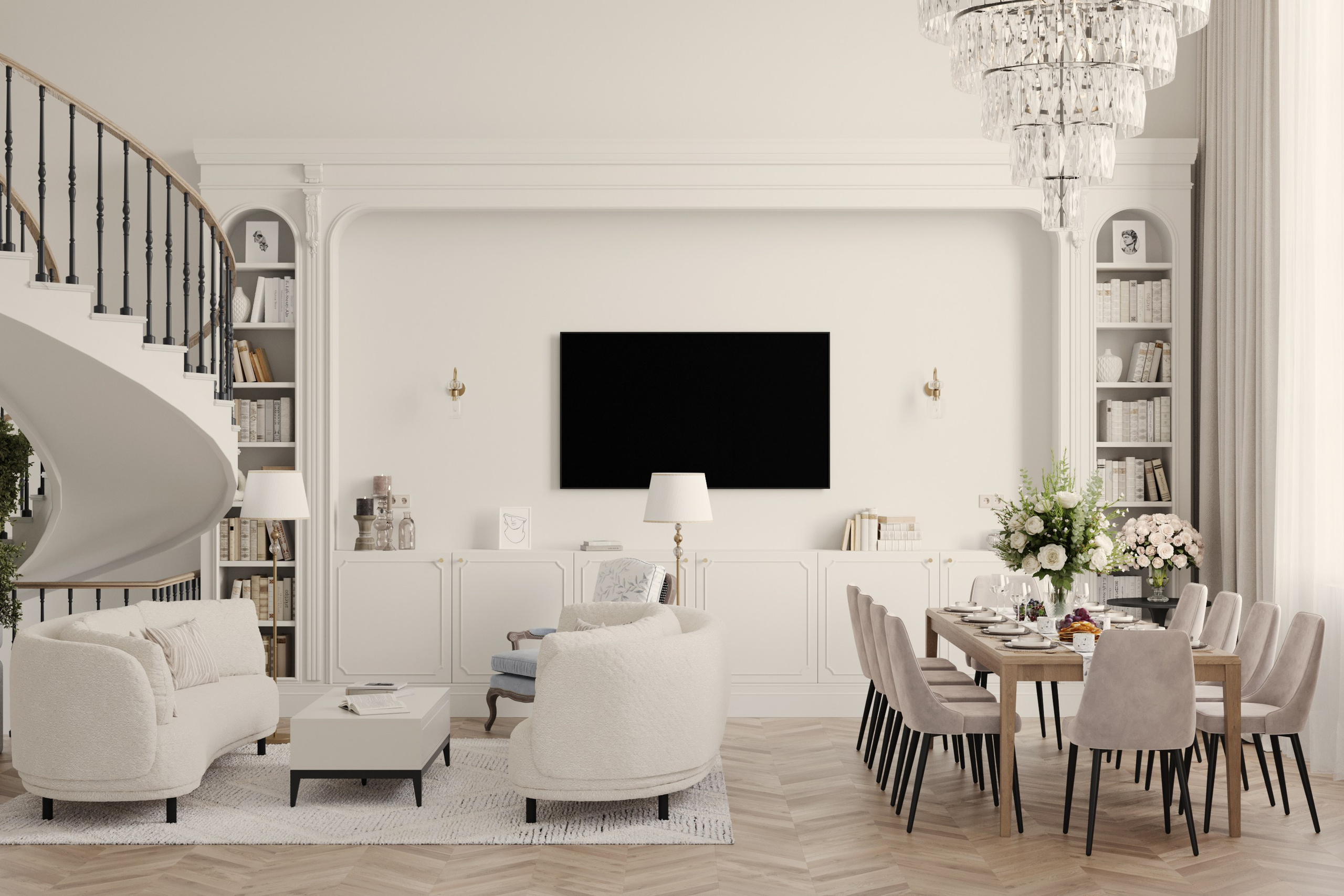 Дом 320 м² для большой семьи в Парижском стиле🤍