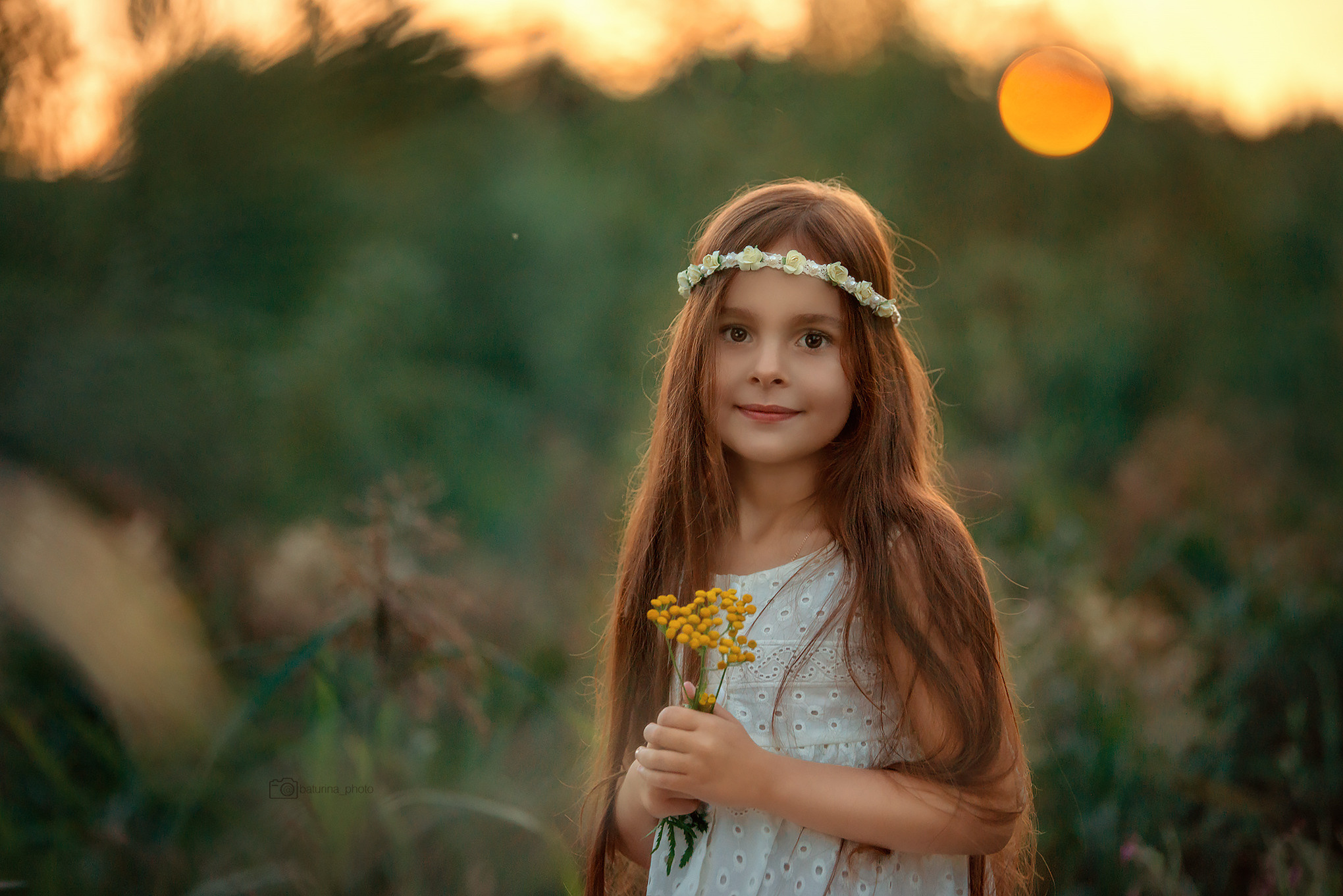 детская фотосессия летом на закате