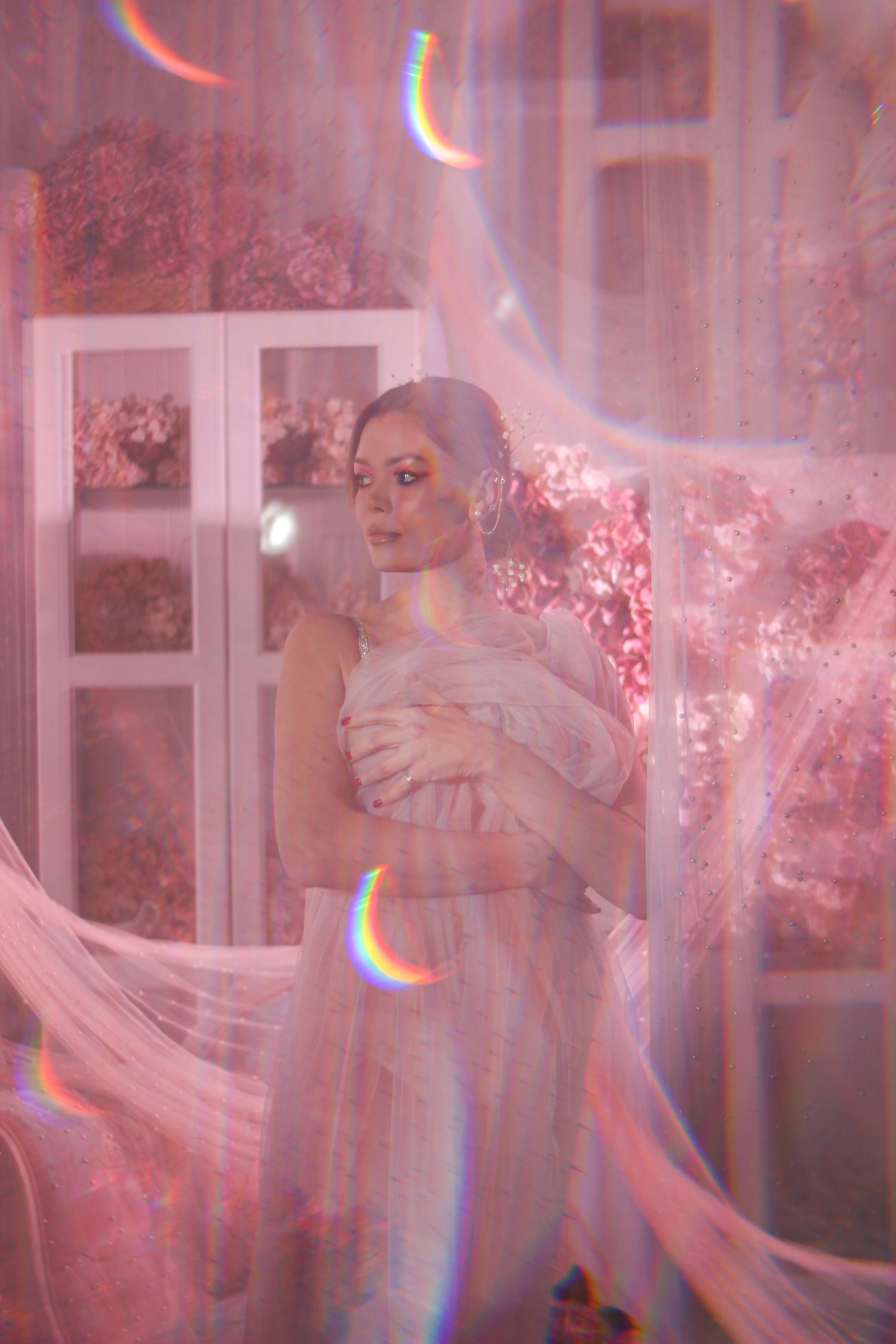 Розовая гортензия в лунном свете. Фотограф Красноярск