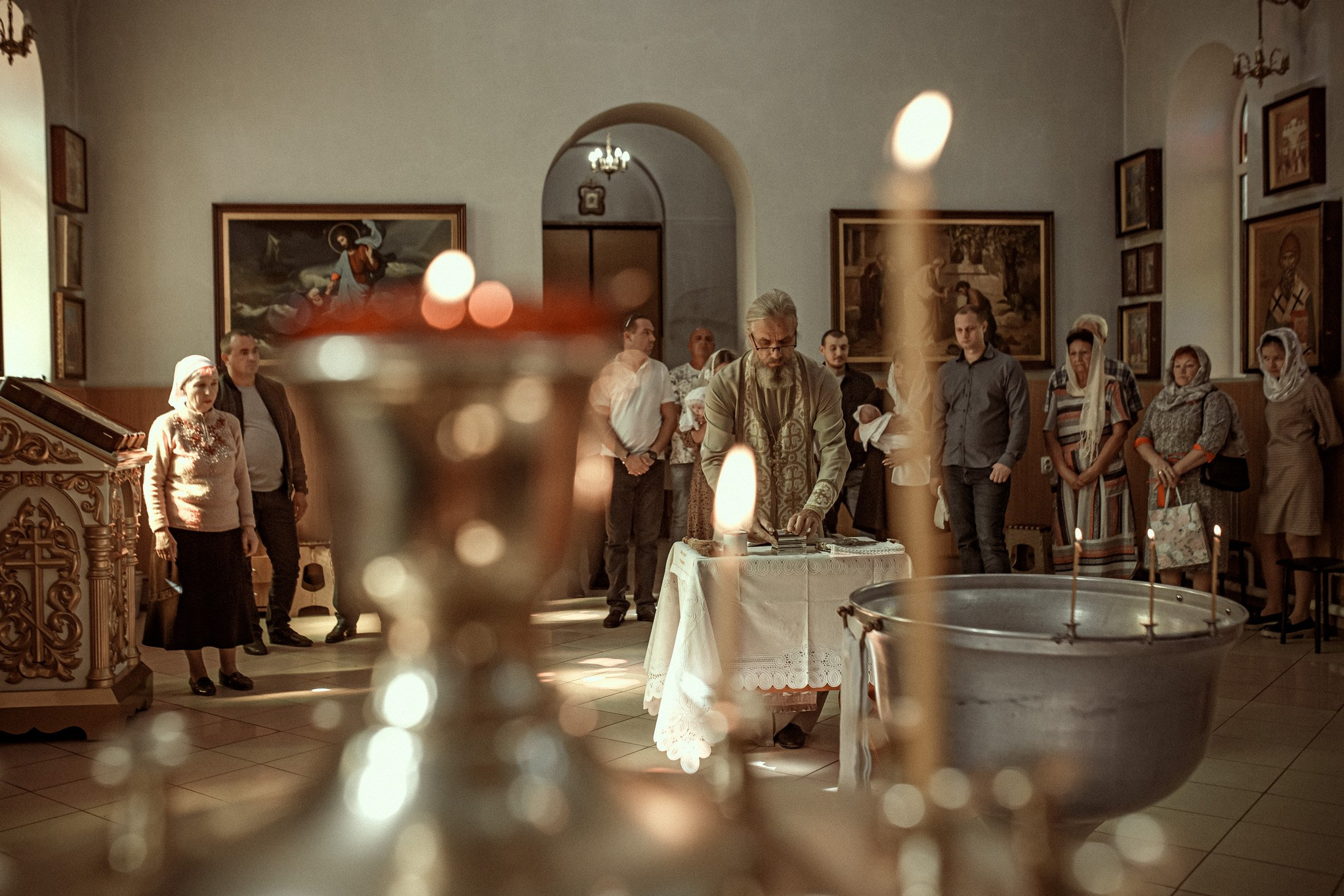 Таинство Крещения Егора. Храм п.Ахтырского. Детский семейный фотограф в Абинске