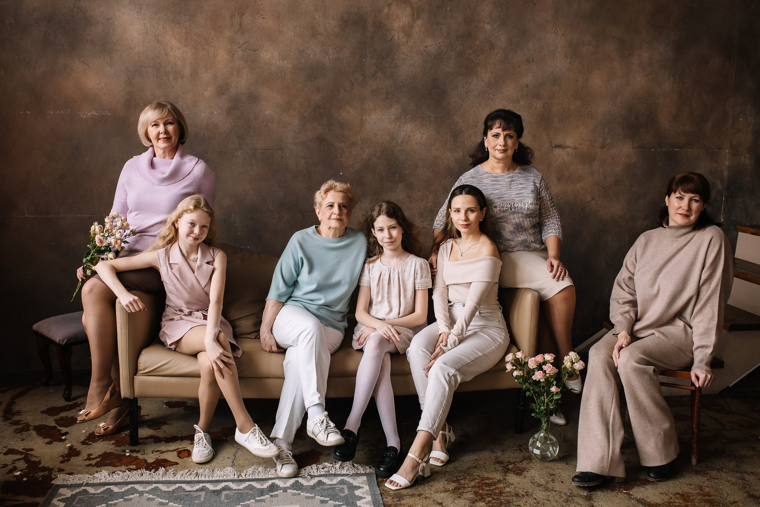 Наталья с большой семьей. Семейный фотограф Трусова Евгения в Екатеринбурге