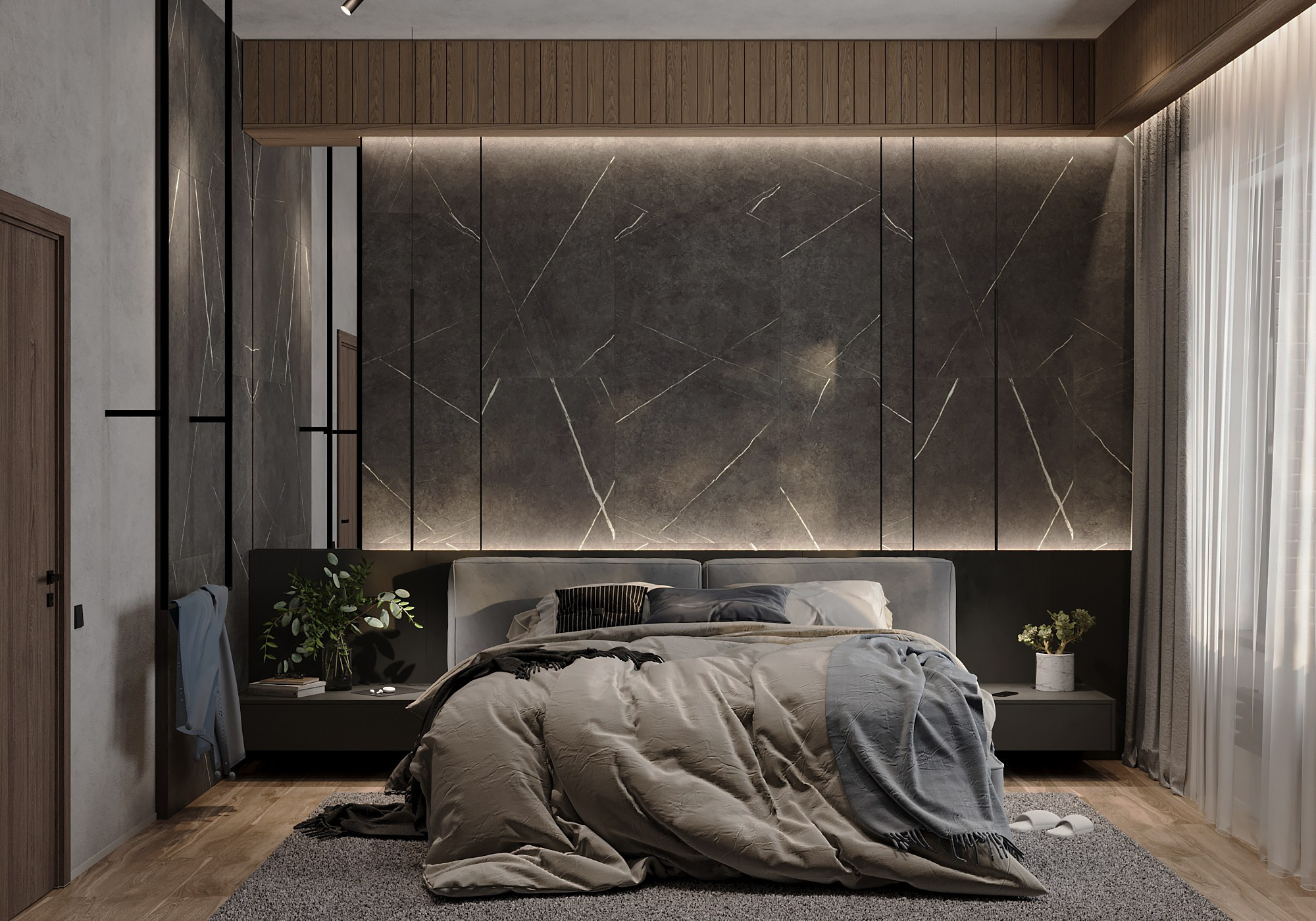 Мастер спальня (2 этаж). 3D-дизайнер Кристина Пуляевская