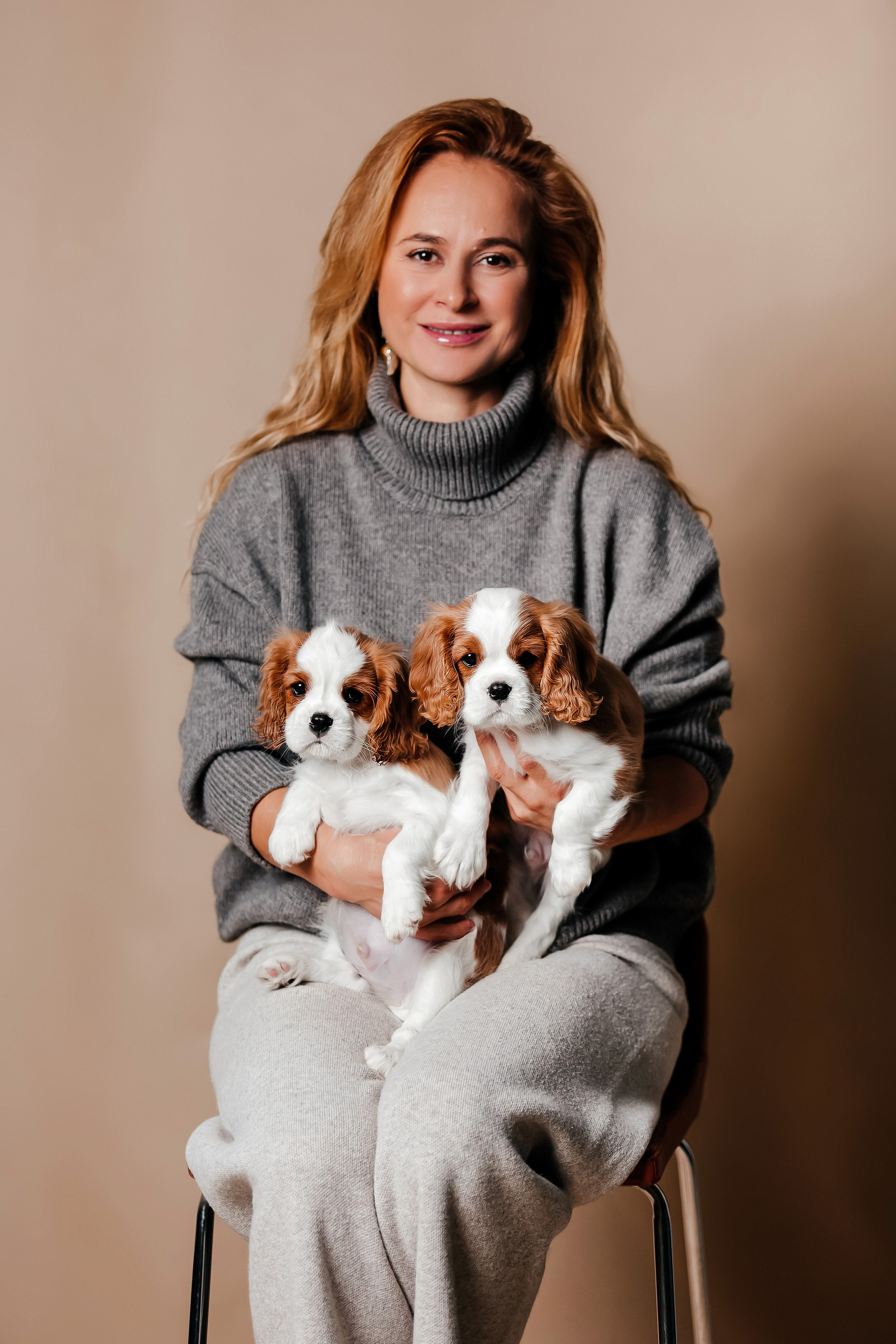 Щенки кавалера в фотостудии. Фотограф-анималист в Краснодаре Маша Мельникова