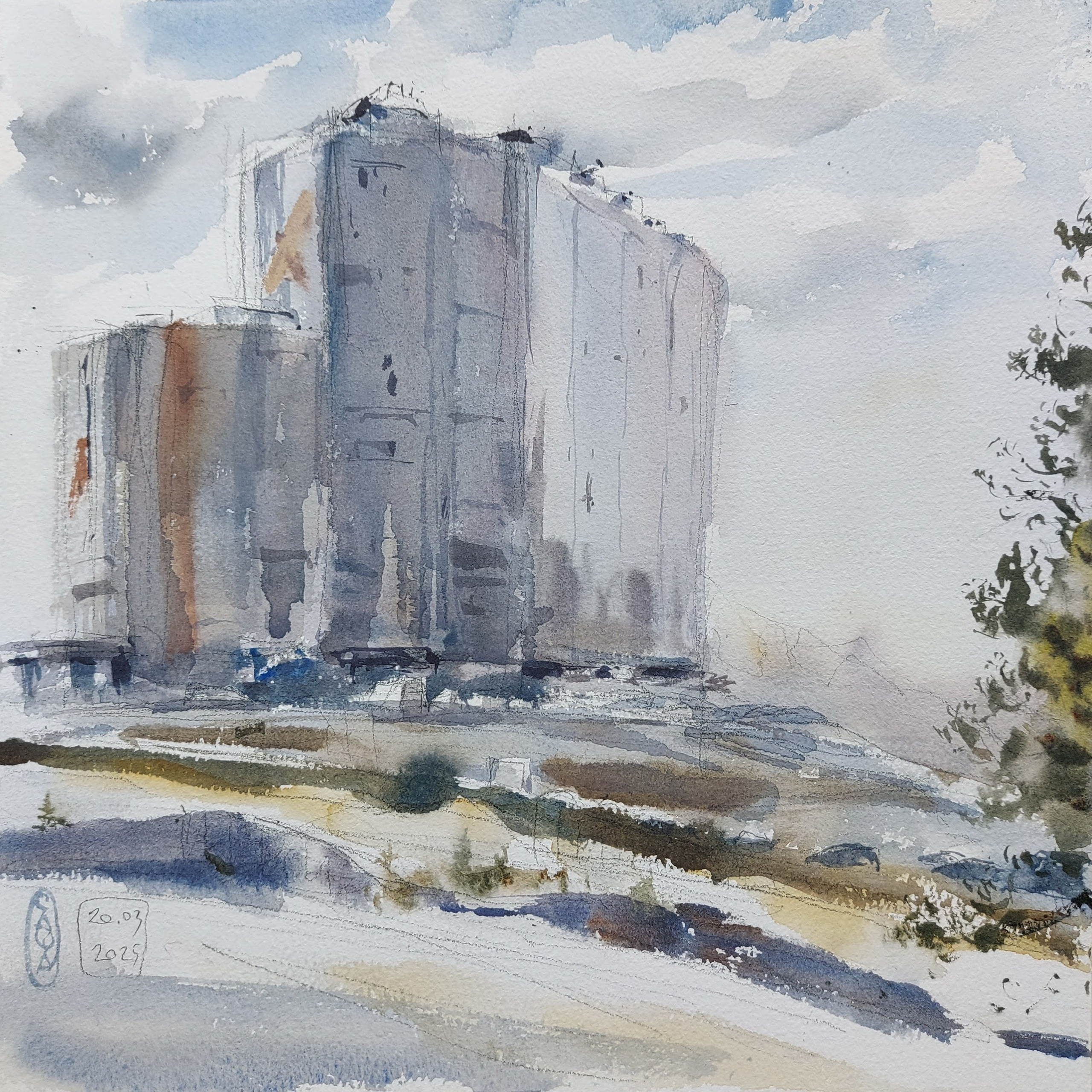 Not-quite-"The Green Hills" neighbourhood | Tomsk, Russia | March 2025 | 26 x 26 cm