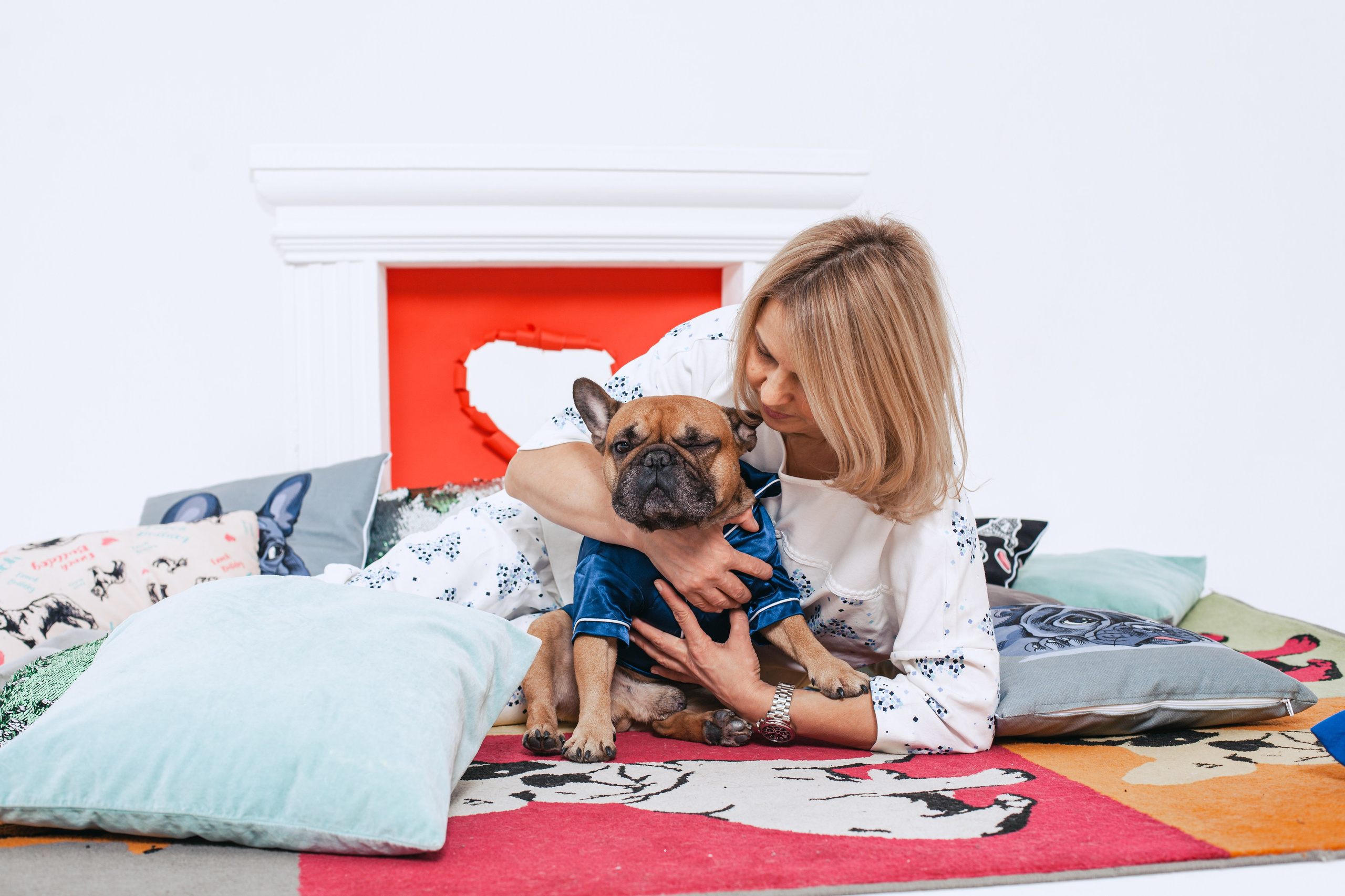 Пижамная вечеринка французских бульдогов и их хозяев. Фотограф-анималист Татьяна Степанова