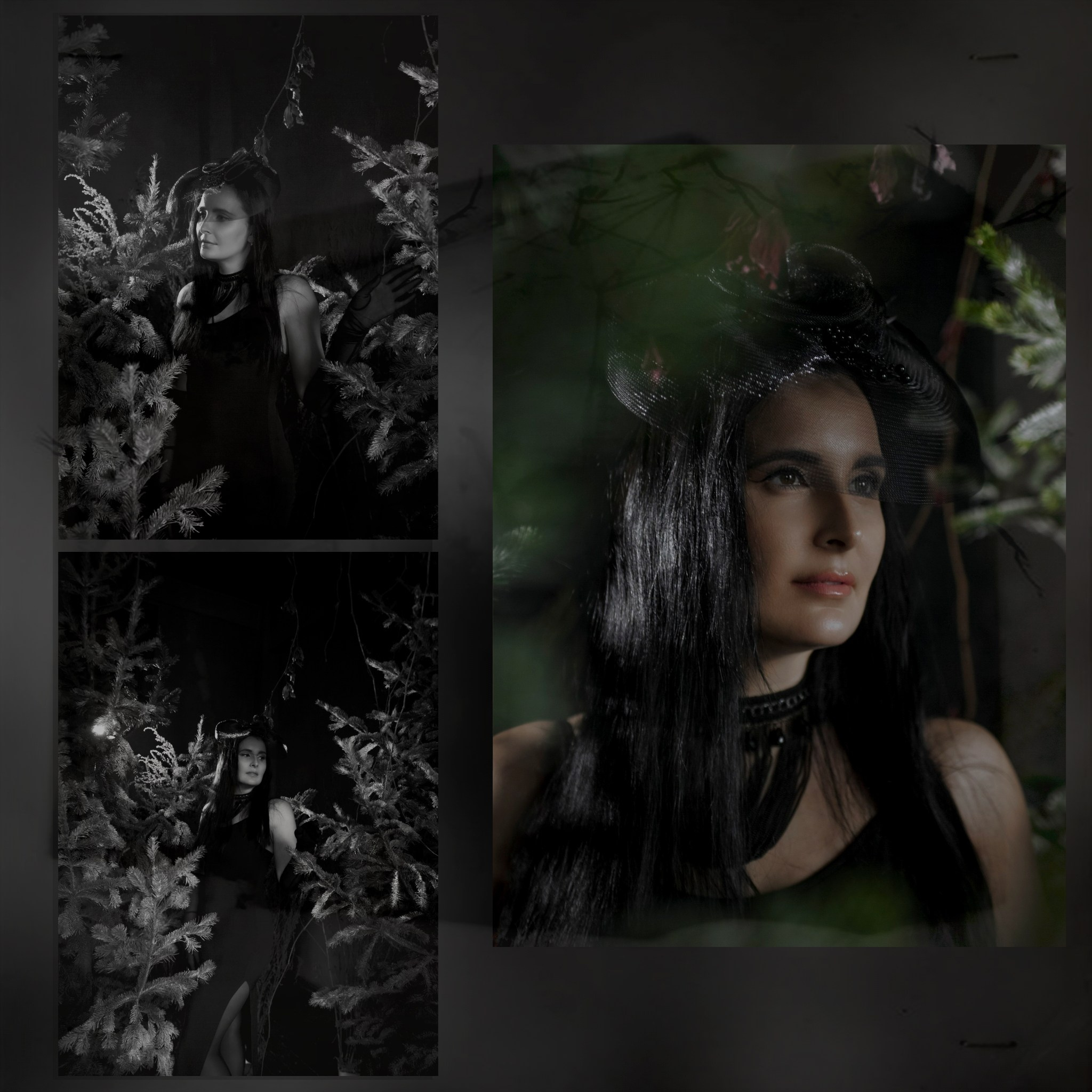 девушка на фоне деревьев