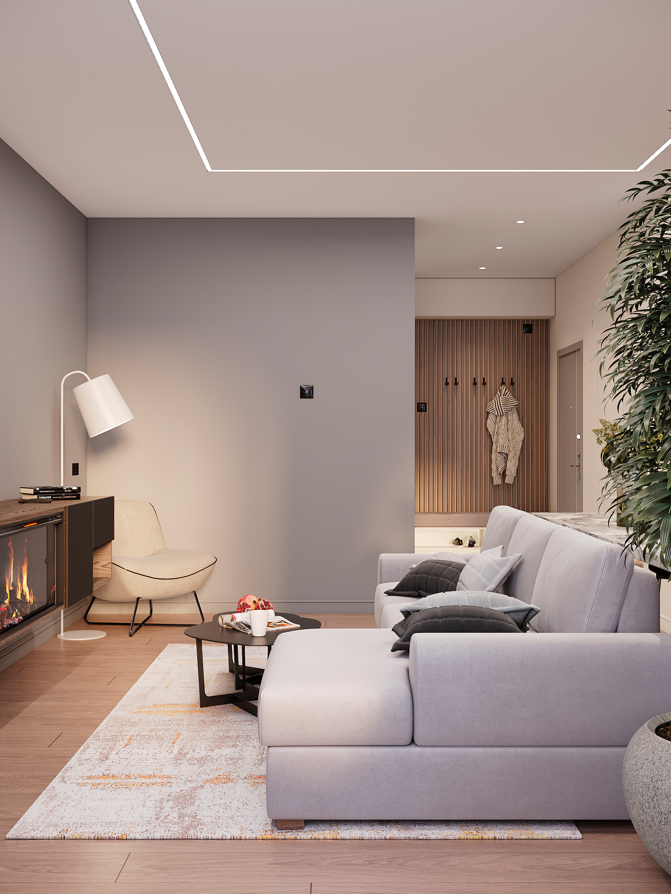 Просторная квартира 100 м² с кальянной зоной и темной спальней-кабинетом. Батракова Наталья дизайнер интерьеров Санкт-Петербург Москва Архангель