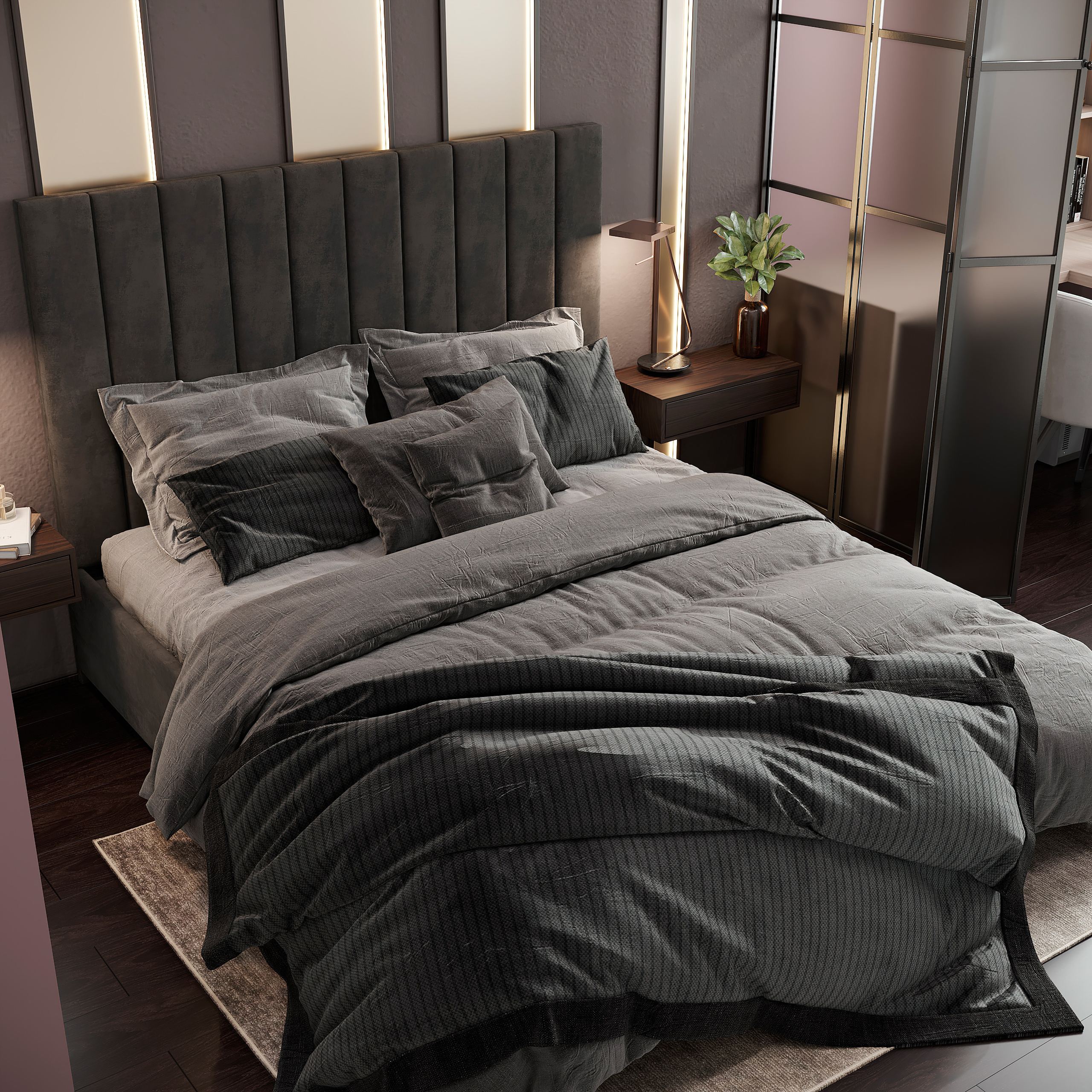 Просторная квартира 100 м² с кальянной зоной и темной спальней-кабинетом. Батракова Наталья дизайнер интерьеров Санкт-Петербург Москва Архангель