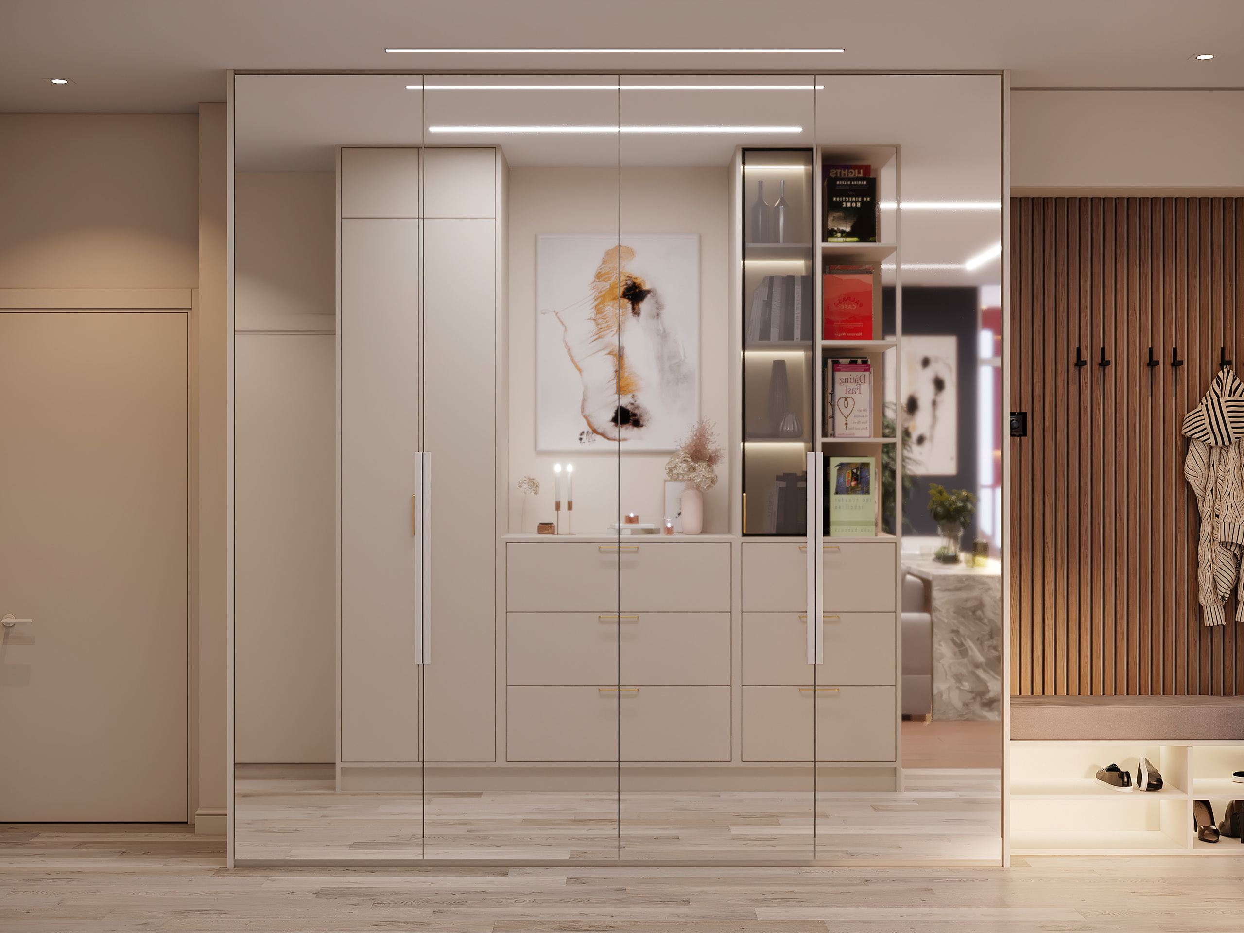 Просторная квартира 100 м² с кальянной зоной и темной спальней-кабинетом. Батракова Наталья дизайнер интерьеров Санкт-Петербург Москва Архангель