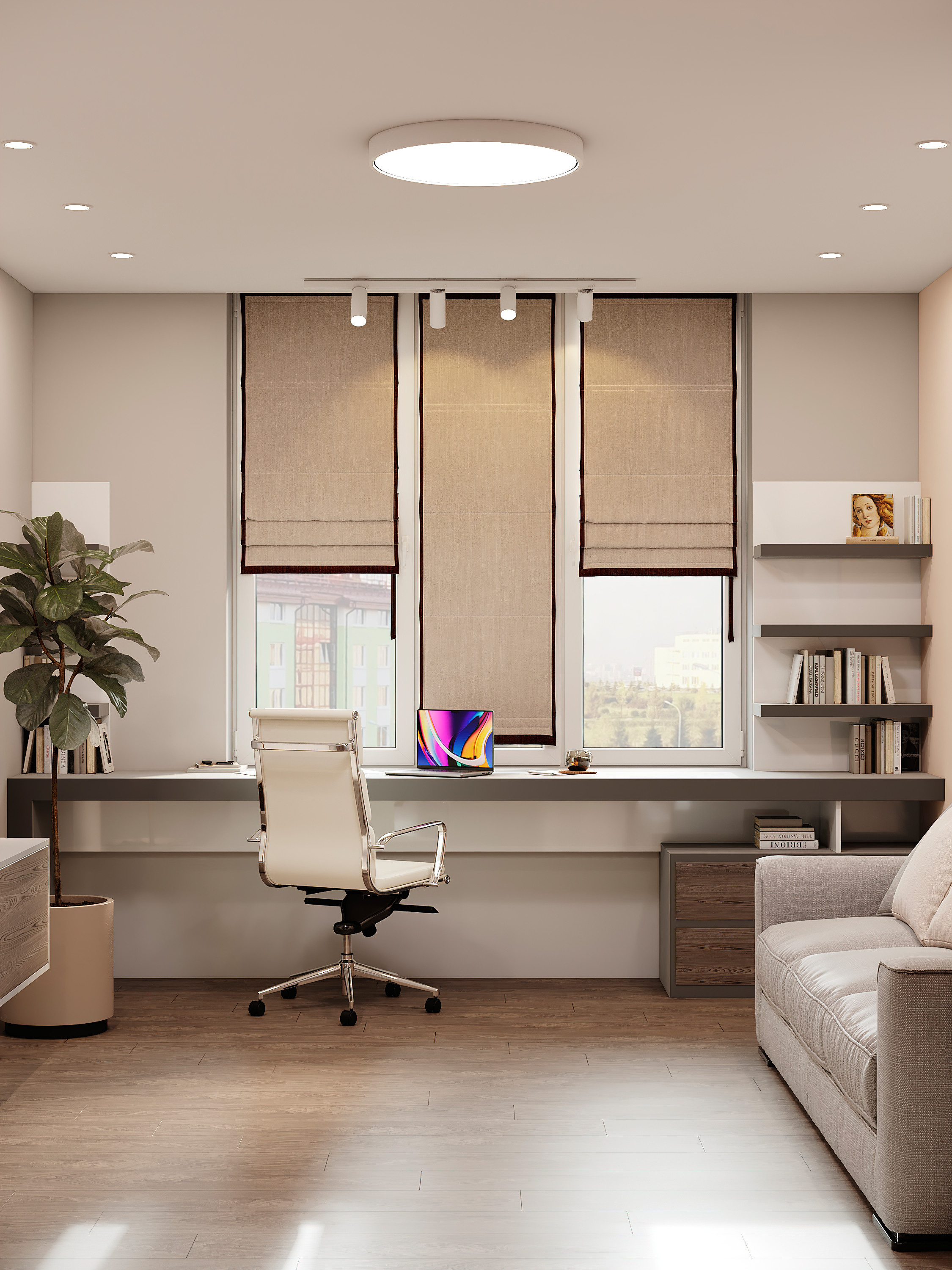 Просторная квартира 100 м² с кальянной зоной и темной спальней-кабинетом. Батракова Наталья дизайнер интерьеров Санкт-Петербург Москва Архангель