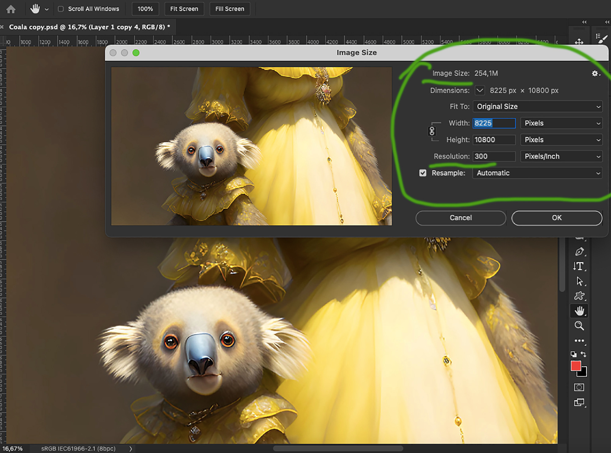 Digital painting-print for interior “Koala with daughter”. AI Photo Retoucher and Image Restorer Zhanna Ognivo